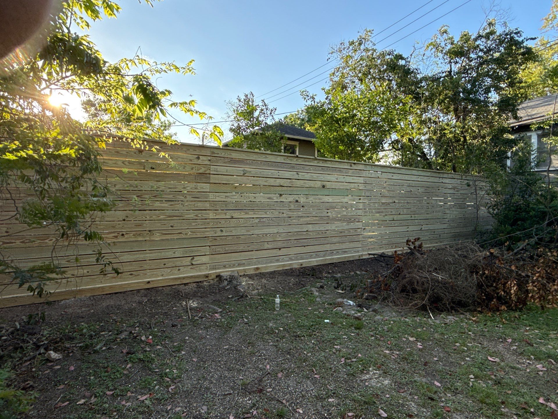 Modern Treated Pine Horizontal Fence by Tim's Fences