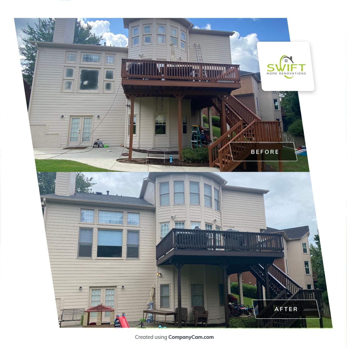 Full Exterior Painting and Charcoal Deck Transformation in Smyrna by Swift Home Renovations