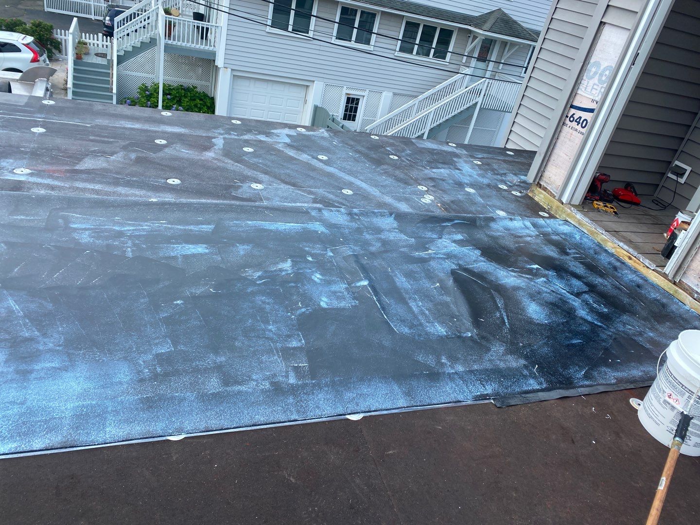 Deck Installation using trex over epdm roof by A Plus Exterior