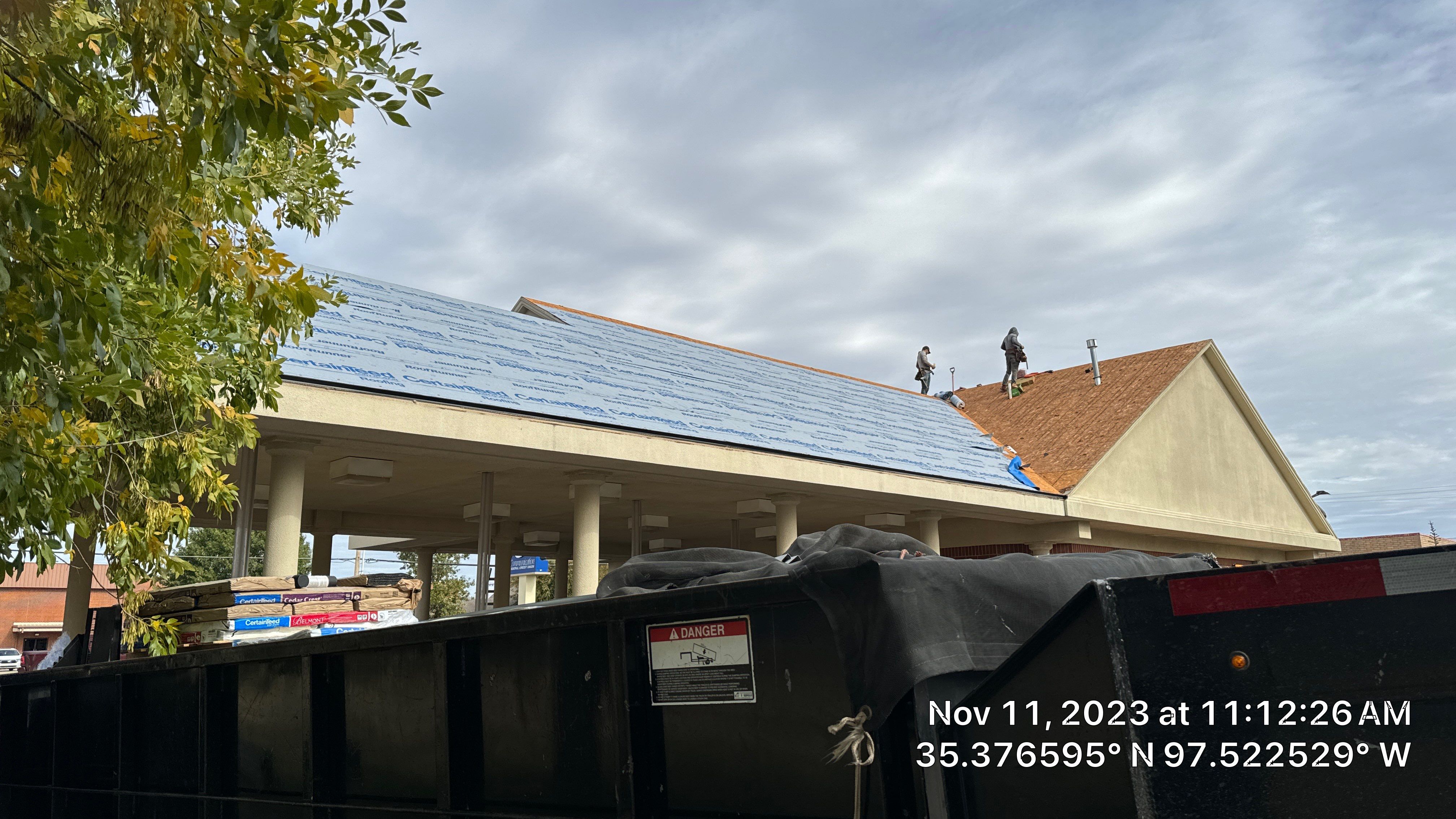 Commercial Roofing Installation using Certainteed Belmont IR by Castillo Roofing