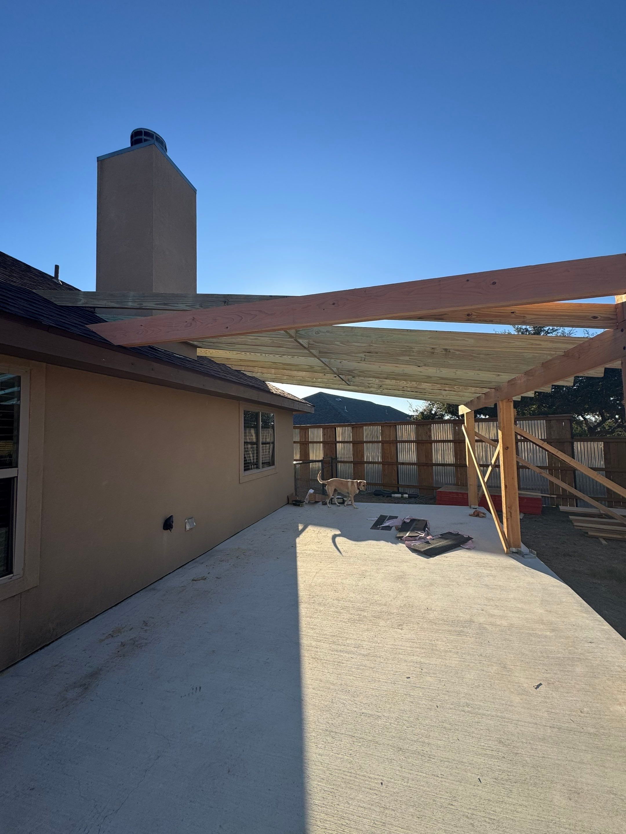 Reroof with Back Patio Addition using Owens Corning Duration Aged Copper by Lightning Exteriors