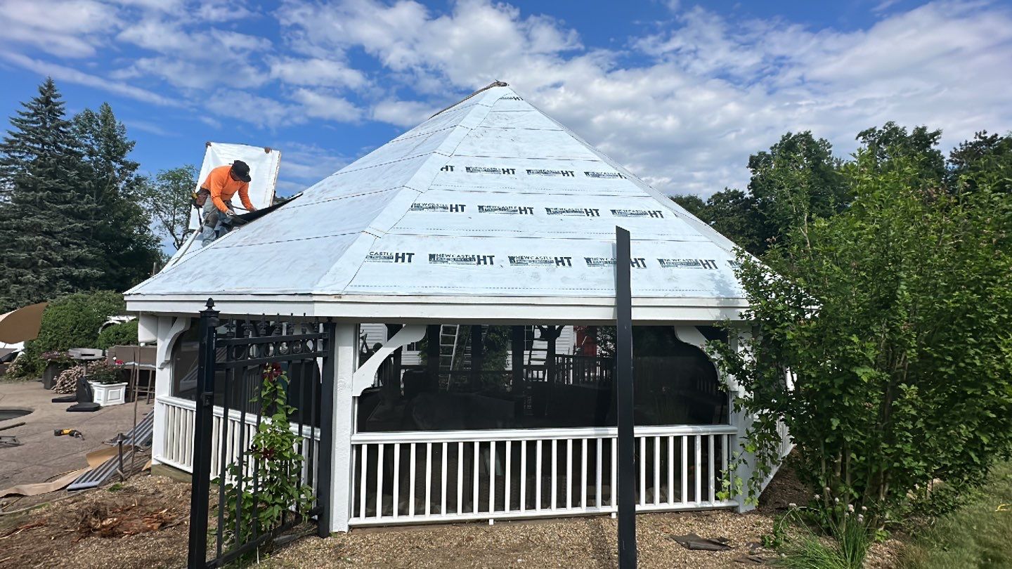 Standing Seam Black Metal Roof- Gazebo by Loyalty Exterior Solutions 