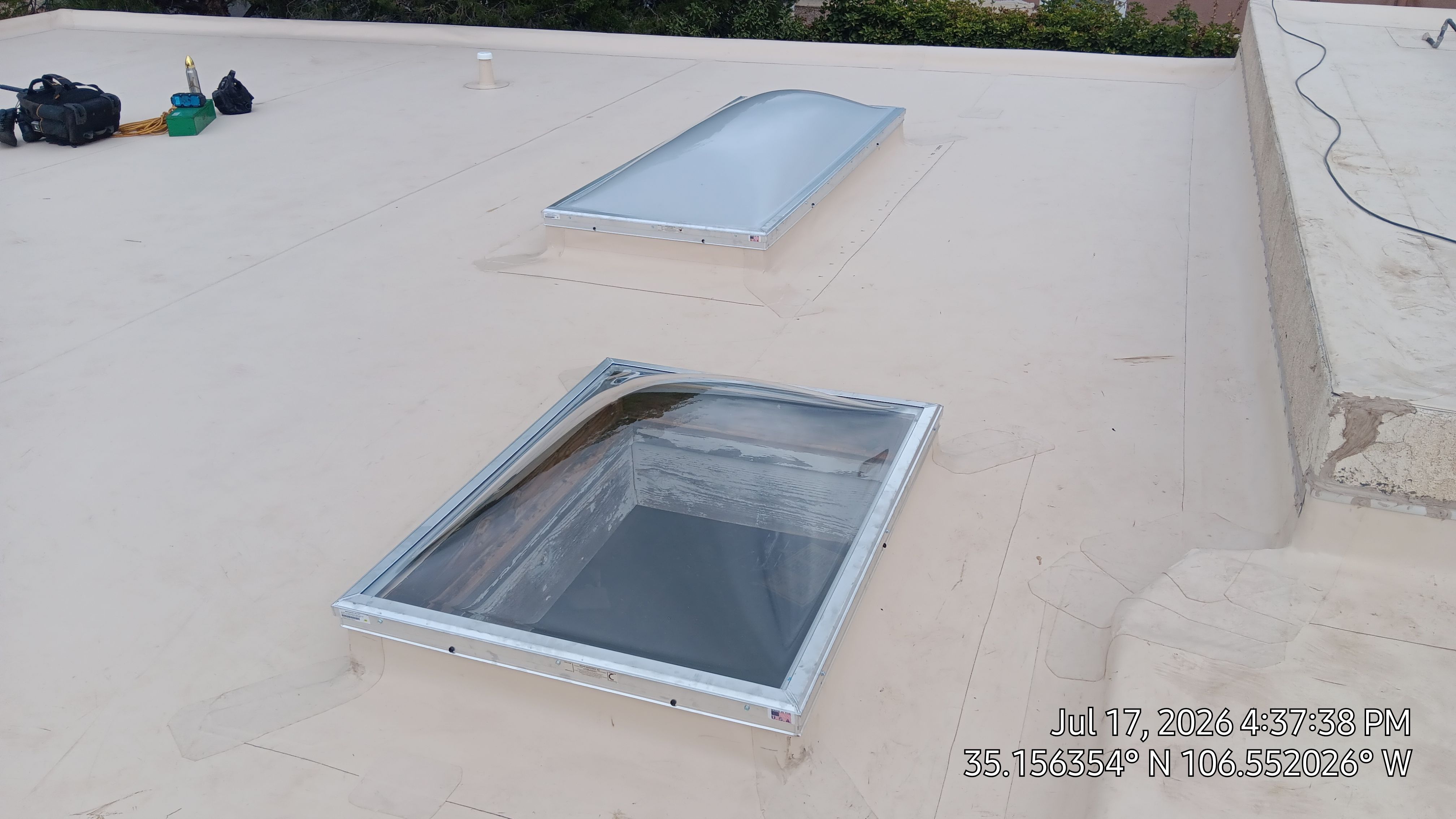 Albuquerque TPO Roof Replacement in the Northeast Heights EPS Slope and Custom Skylights by Doyle Roof Masters Inc