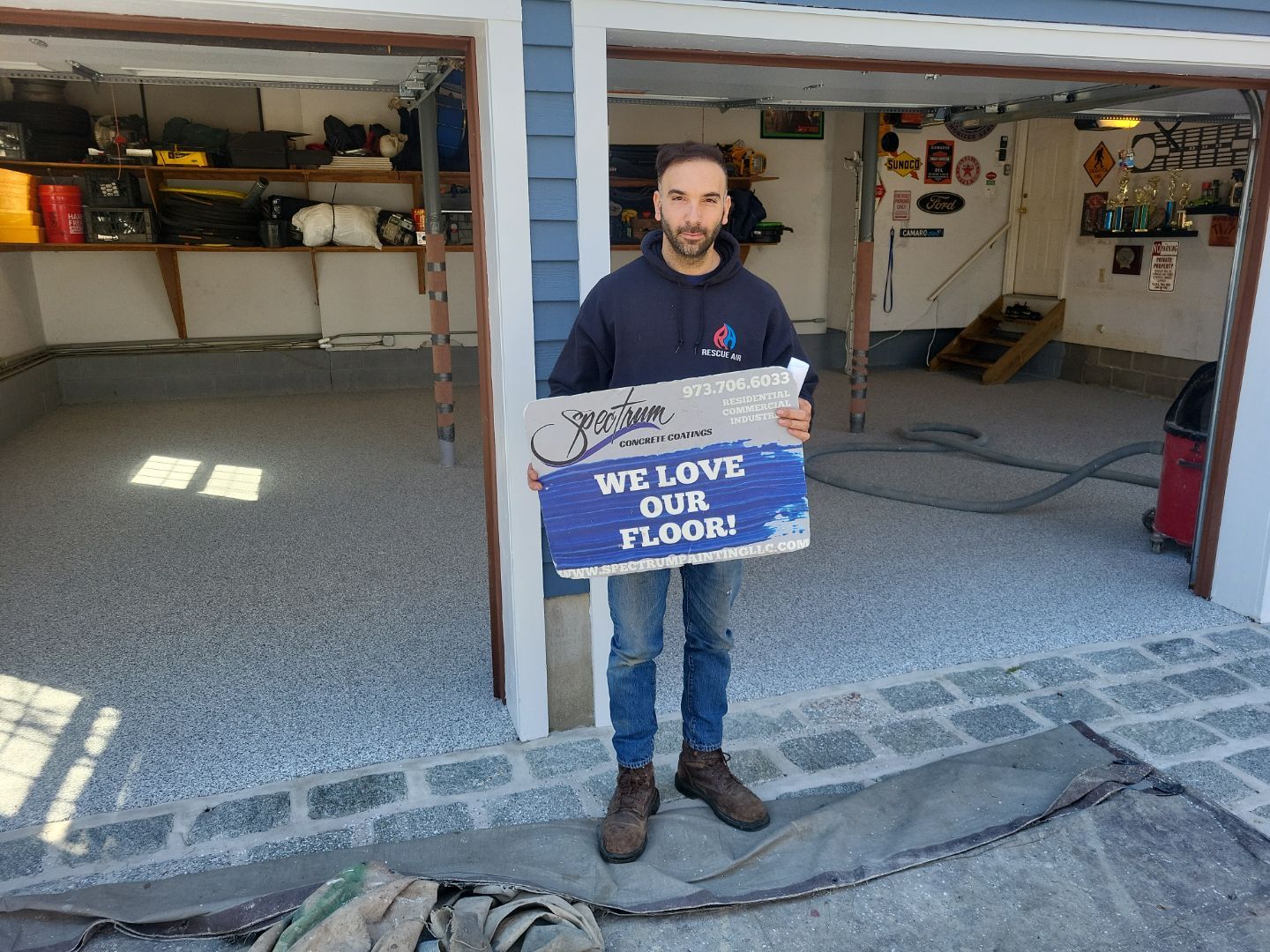Garage Floor Coating using Penntek by Spectrum Painting, LLC