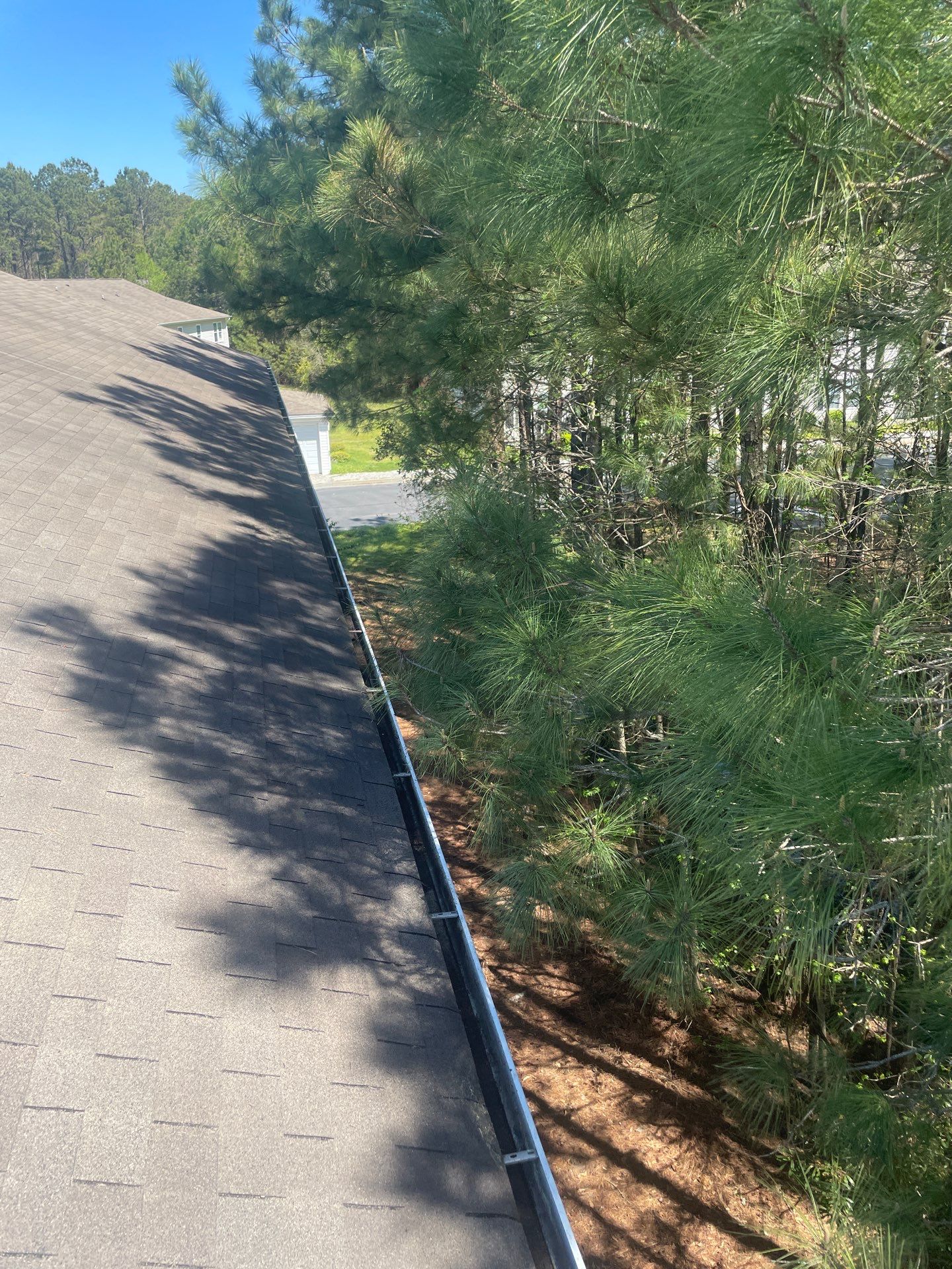 Commercial gutter cleaning Pooler after photo with clean gutters