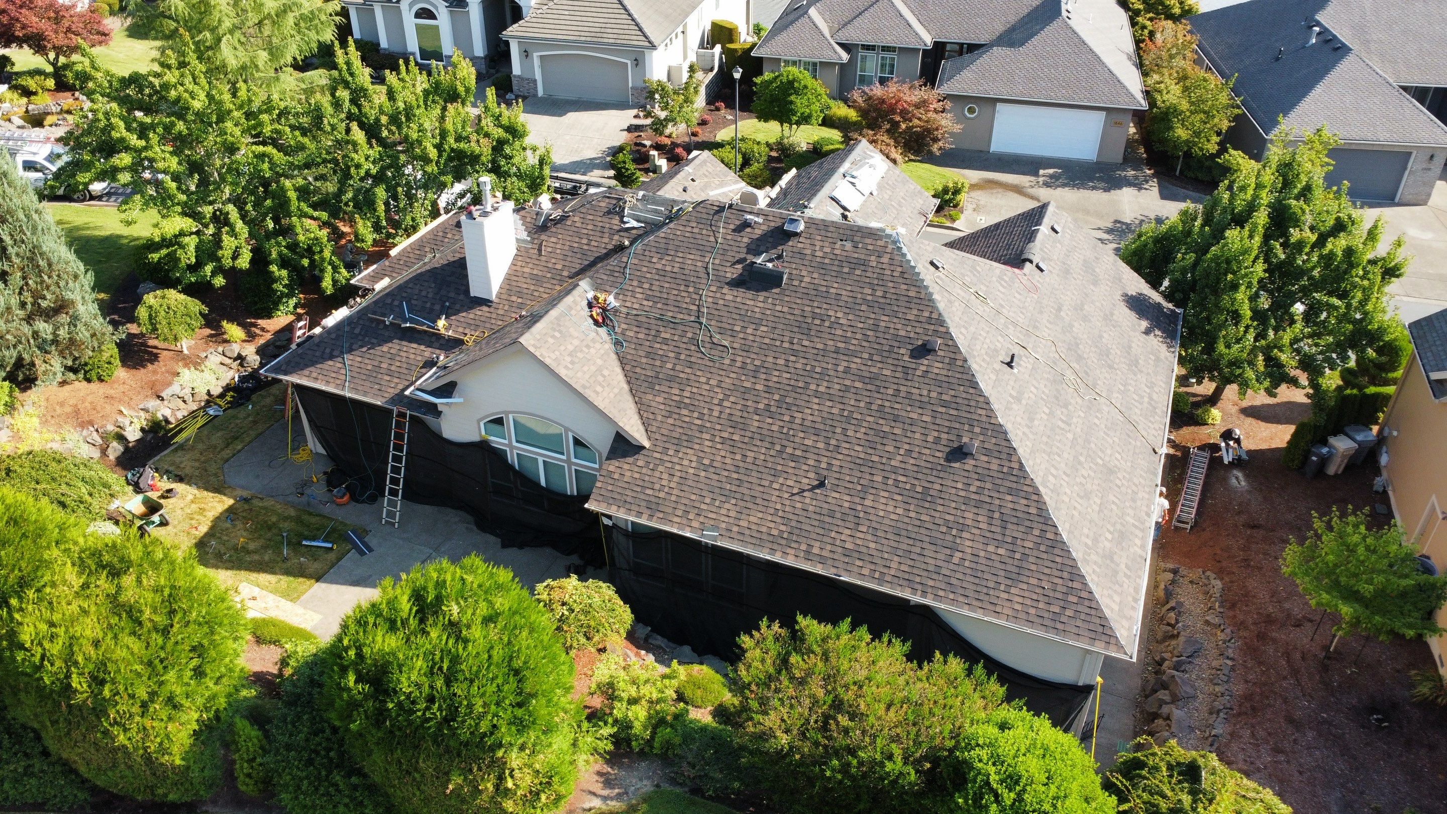 Residential Roofing Installation using IKO Dynasty (Color: Shadow Brown) by Orezona Building & Roofing Company, Inc.