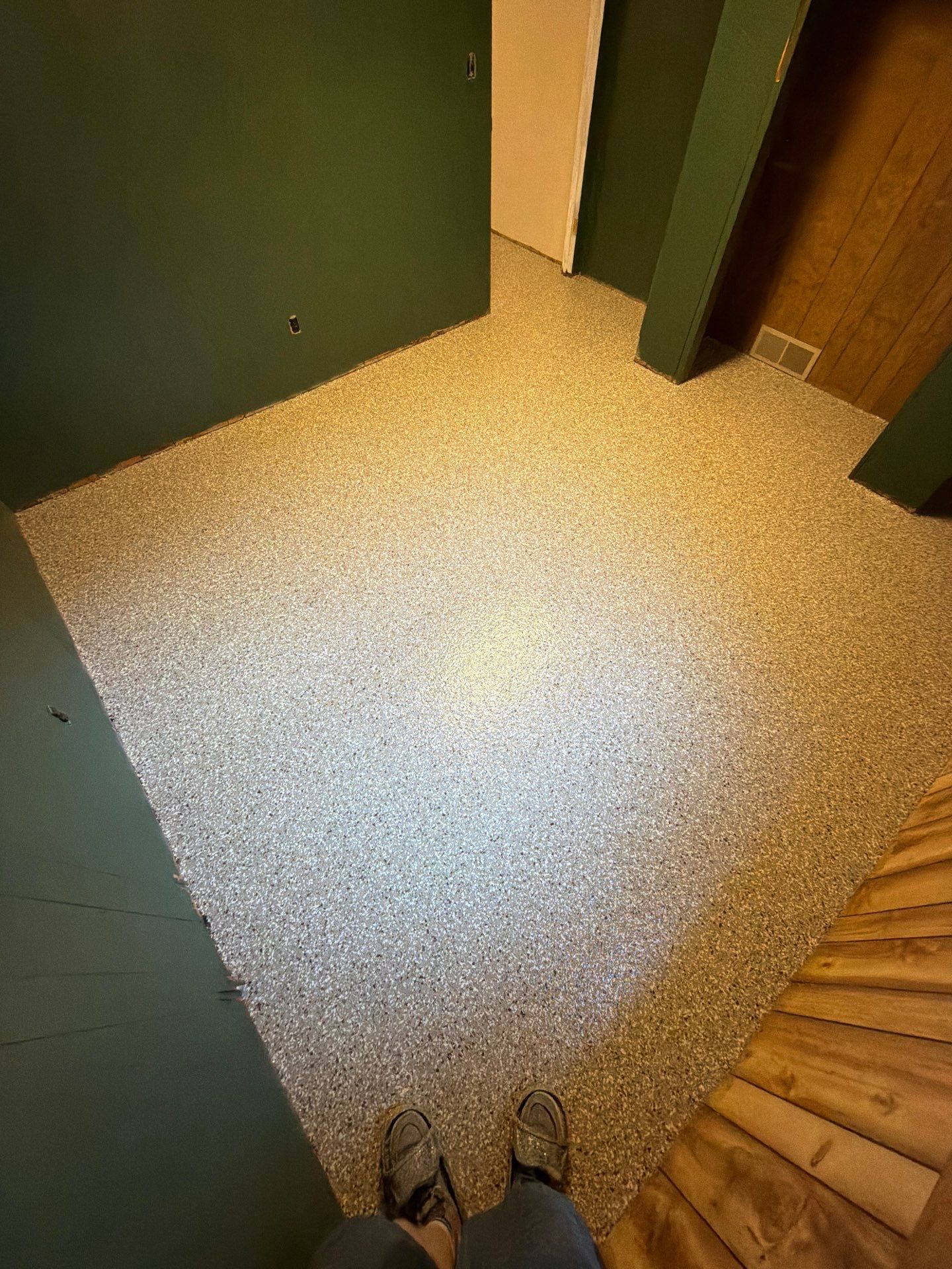 Custom Epoxy Flake Floor Installation for Spring Lake Residence by Gordon Painting