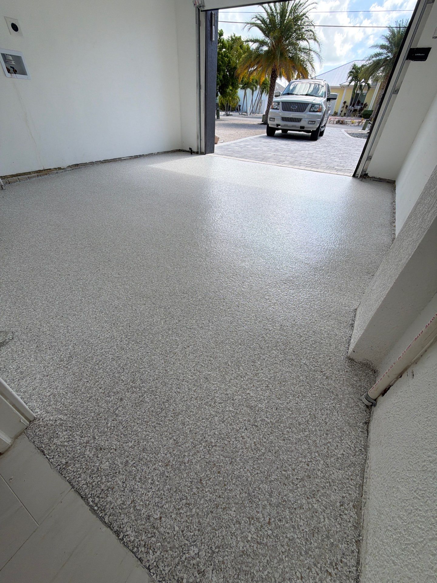 “Custom Flake Blend” Garage in Marathon, FL by Tropical Epoxy Coatings & Creations LLC