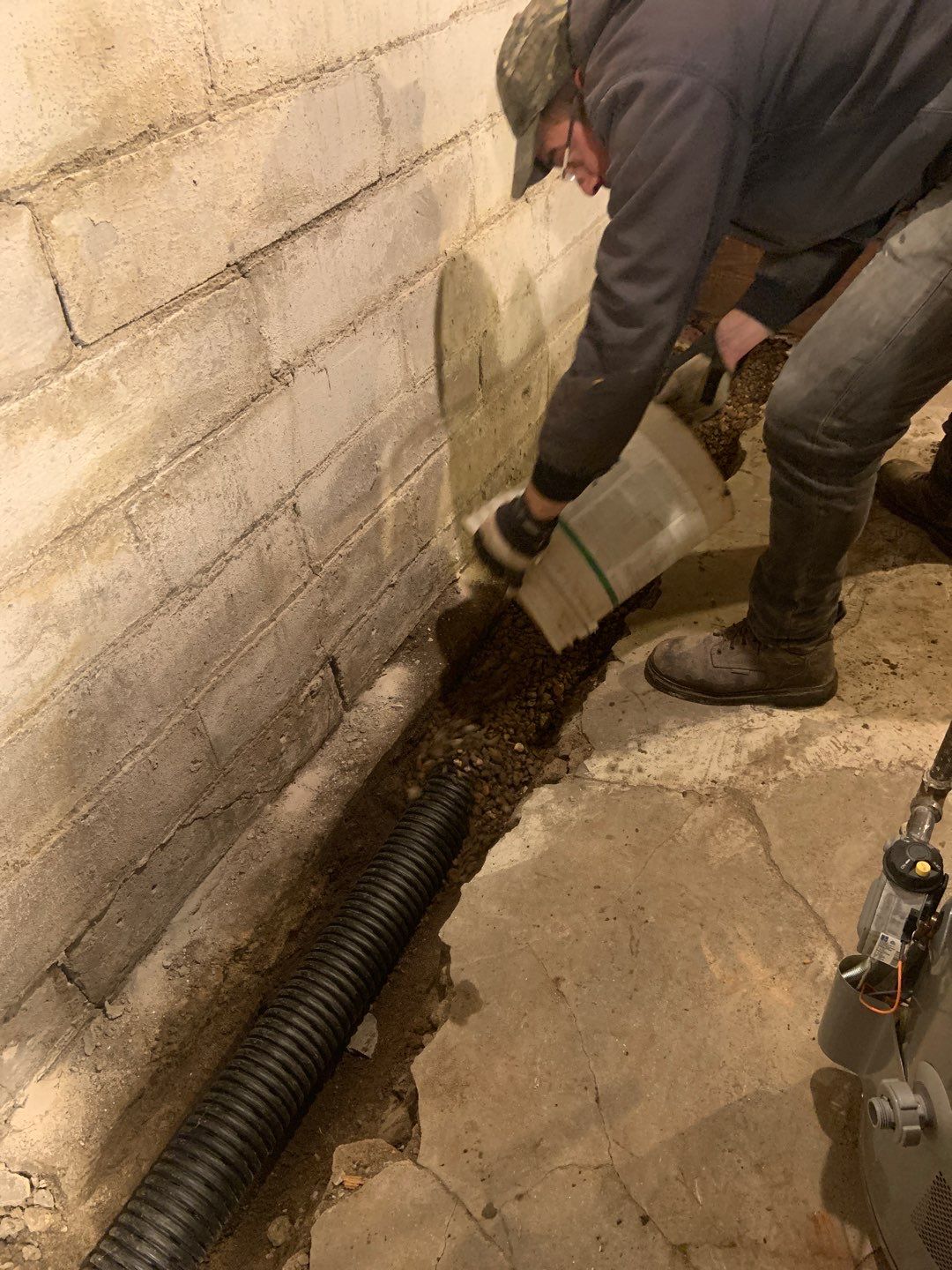 Interior Drain Tile - South MPLS by Waterproofing Northeast