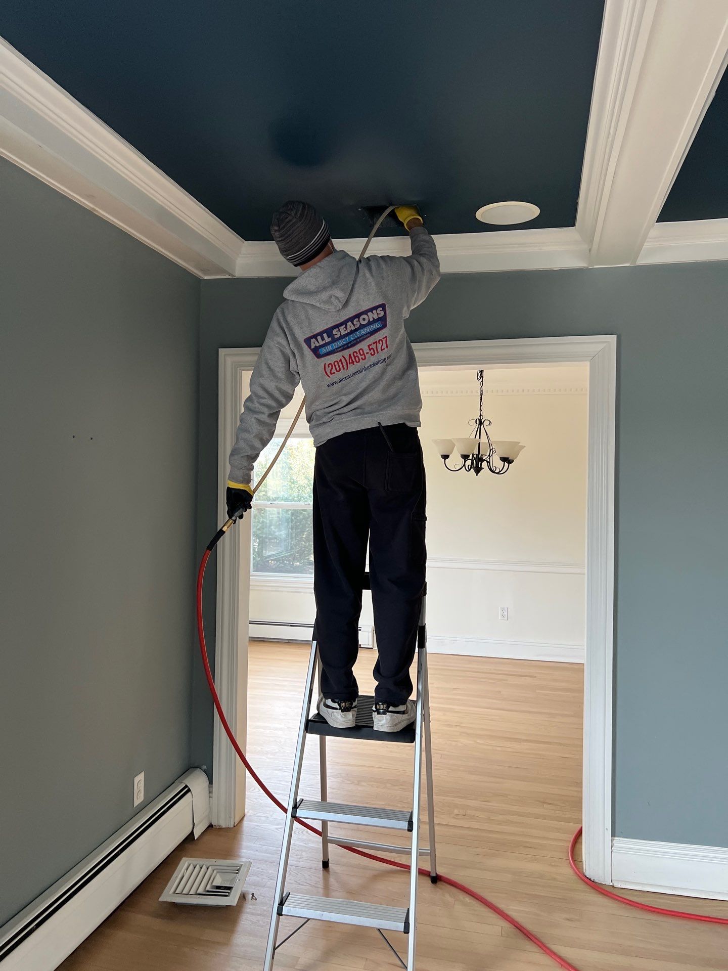 Air Duct Cleaning and Suspect Growth Removal Before and After Video/Photos Removal of mechanical component. by All Seasons Air Duct Cleaning 