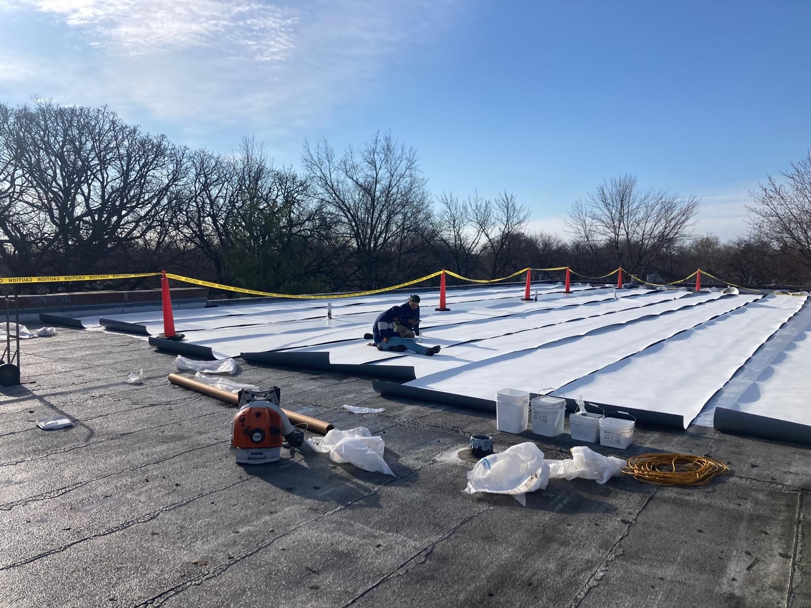 Commercial Roofing Installation using DURO LAST TPO  by Grell Roofing, LLC