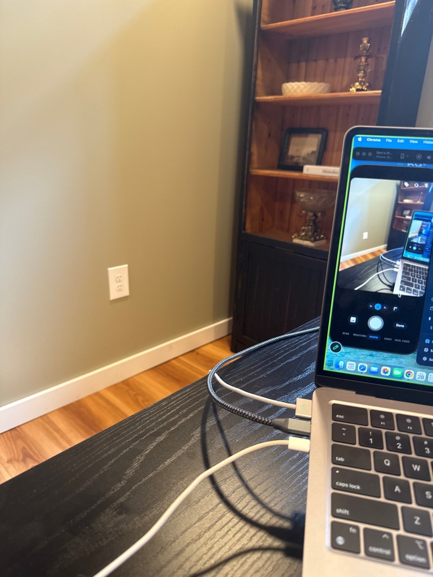 Lincoln Home Office Renovation With Sage Green Walls and Laminate Floors by CompanyCam Sales Demo