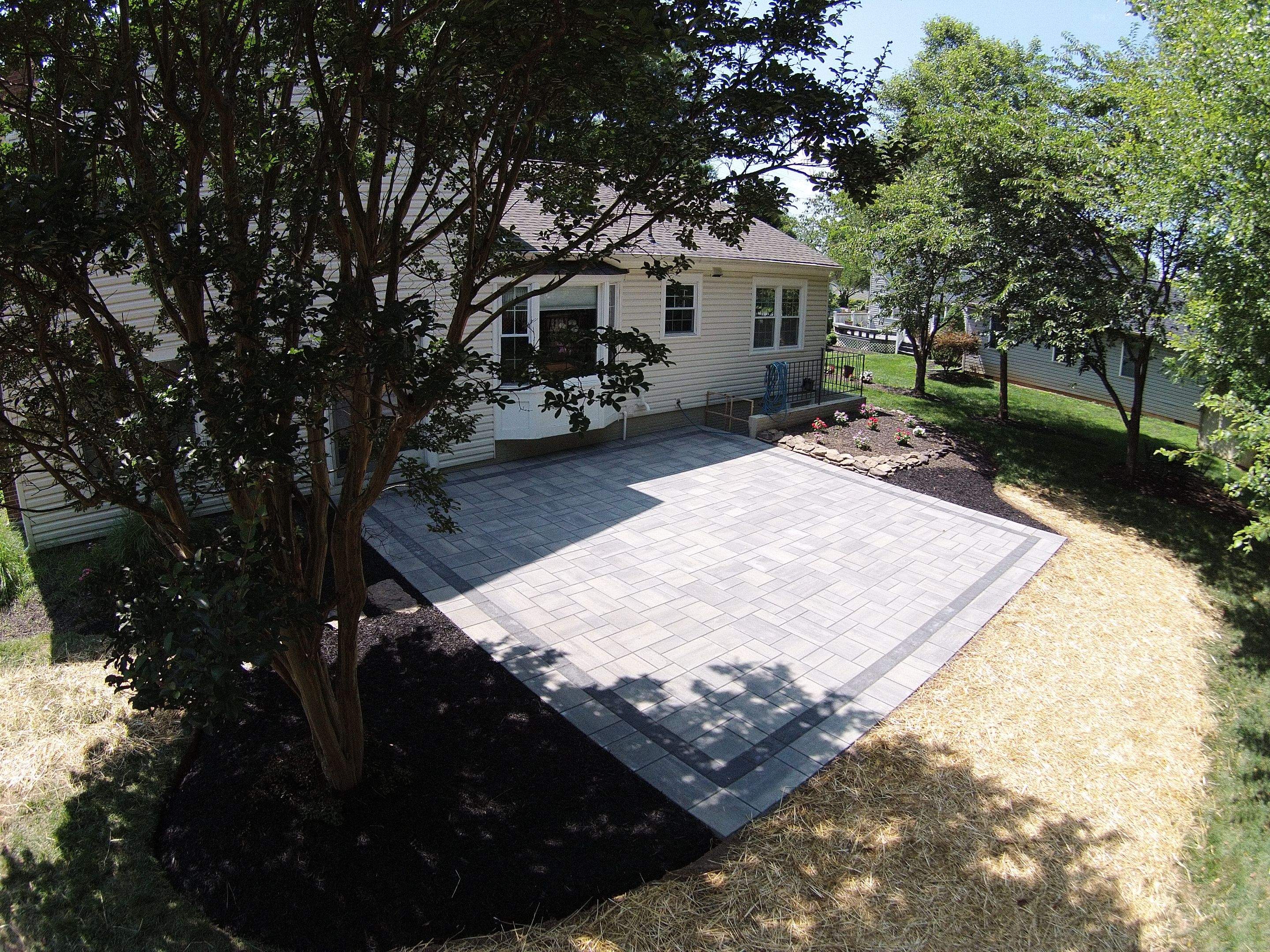 Backyard Transformation using Techo-Bloc Pavers by The Smet Companies, LLC