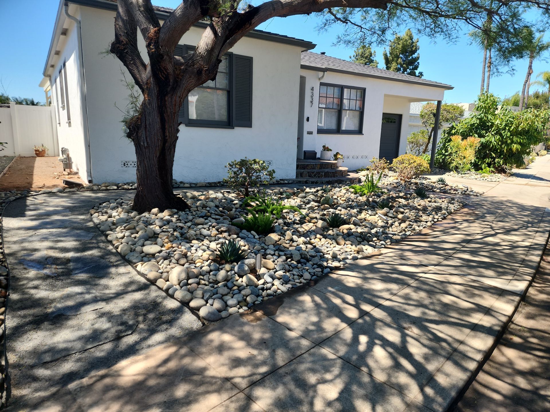 Xeriscape Transformation with River Rock and Irrigation in San Diego by Yard Techs