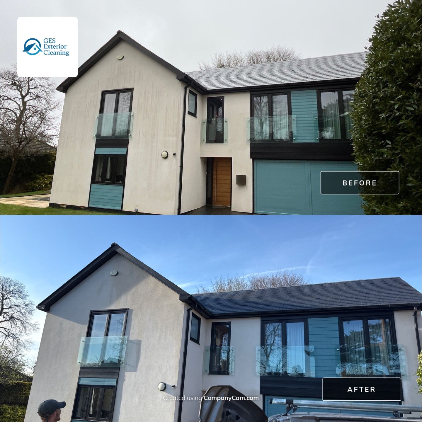 Render and Roof clean using Softwash Equipment by Ges Exterior Cleaning ltd