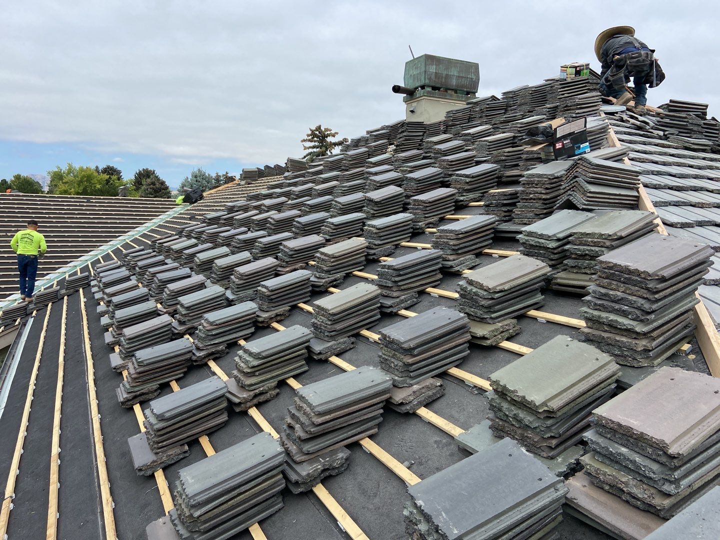 Residential Roofing Installation using Bartile Slate by A to Z Roofing