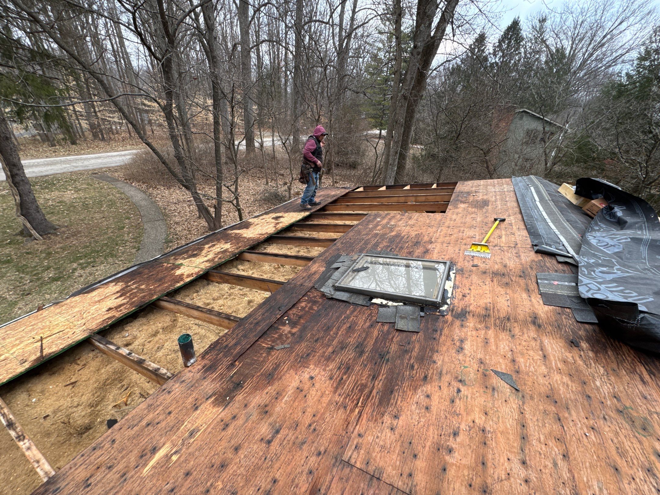 Residential Roofing Installation using Malarkey Vista AR Shingles (Black Oak) by Koontz Construction