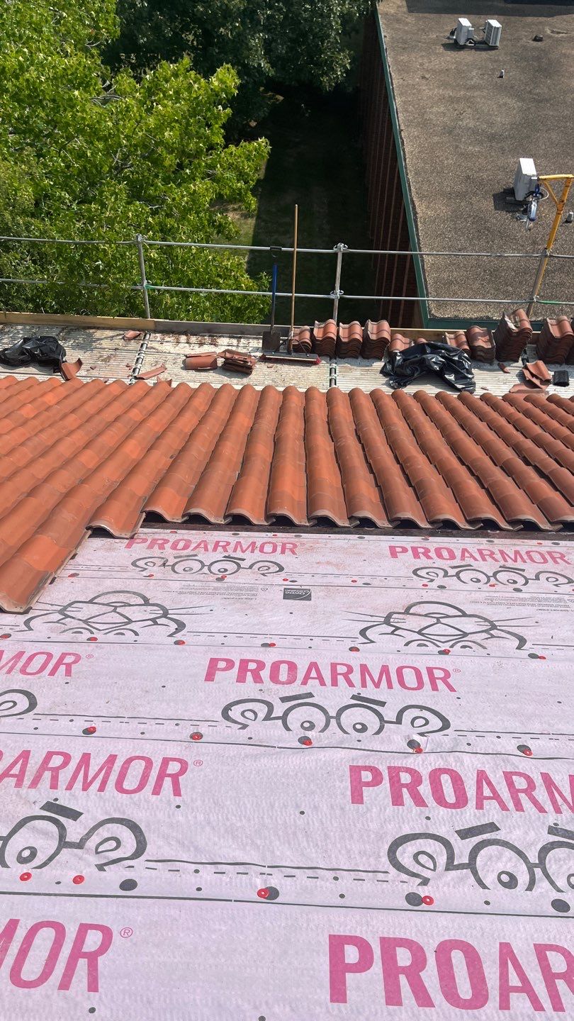 Commercial Roofing using  Ludowici Spanish 18 Clay Tile by Absolute Roofing and Construction