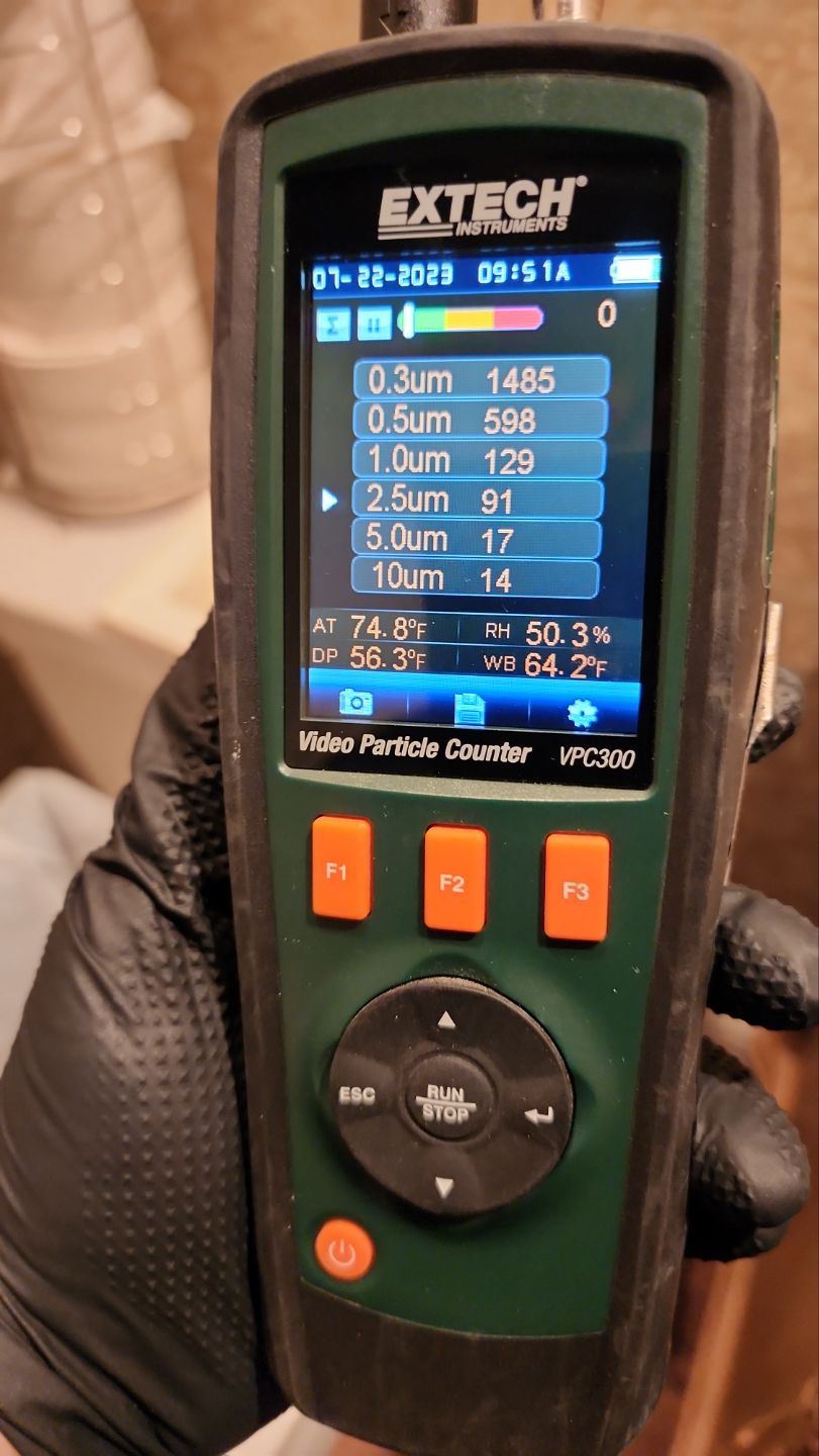 Performing testing for visible mold growth inside a condo on the water. by Building performance Solutions LLC