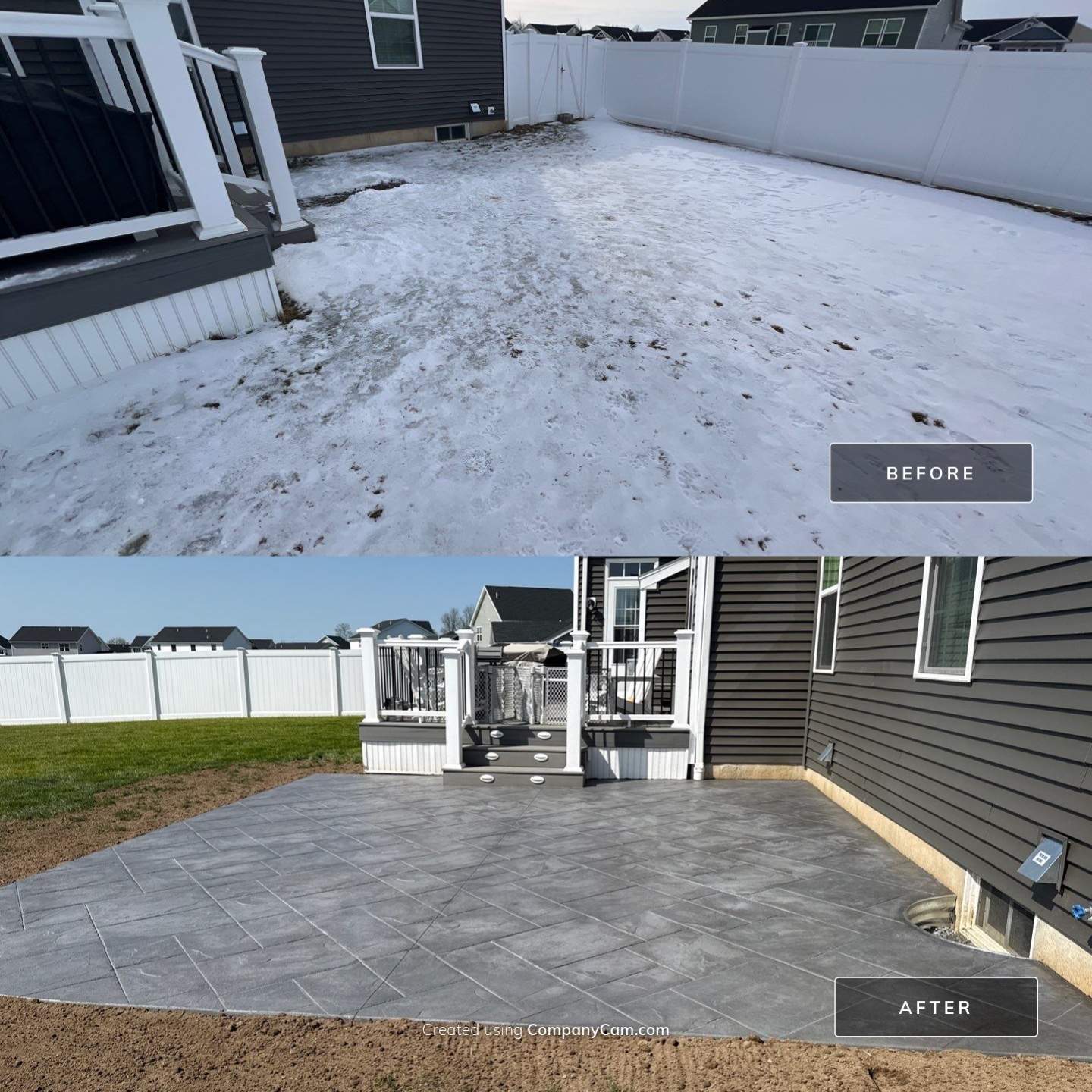 Majestic Ashlar stamped concrete patio  by NG Masonry & Construction LLC