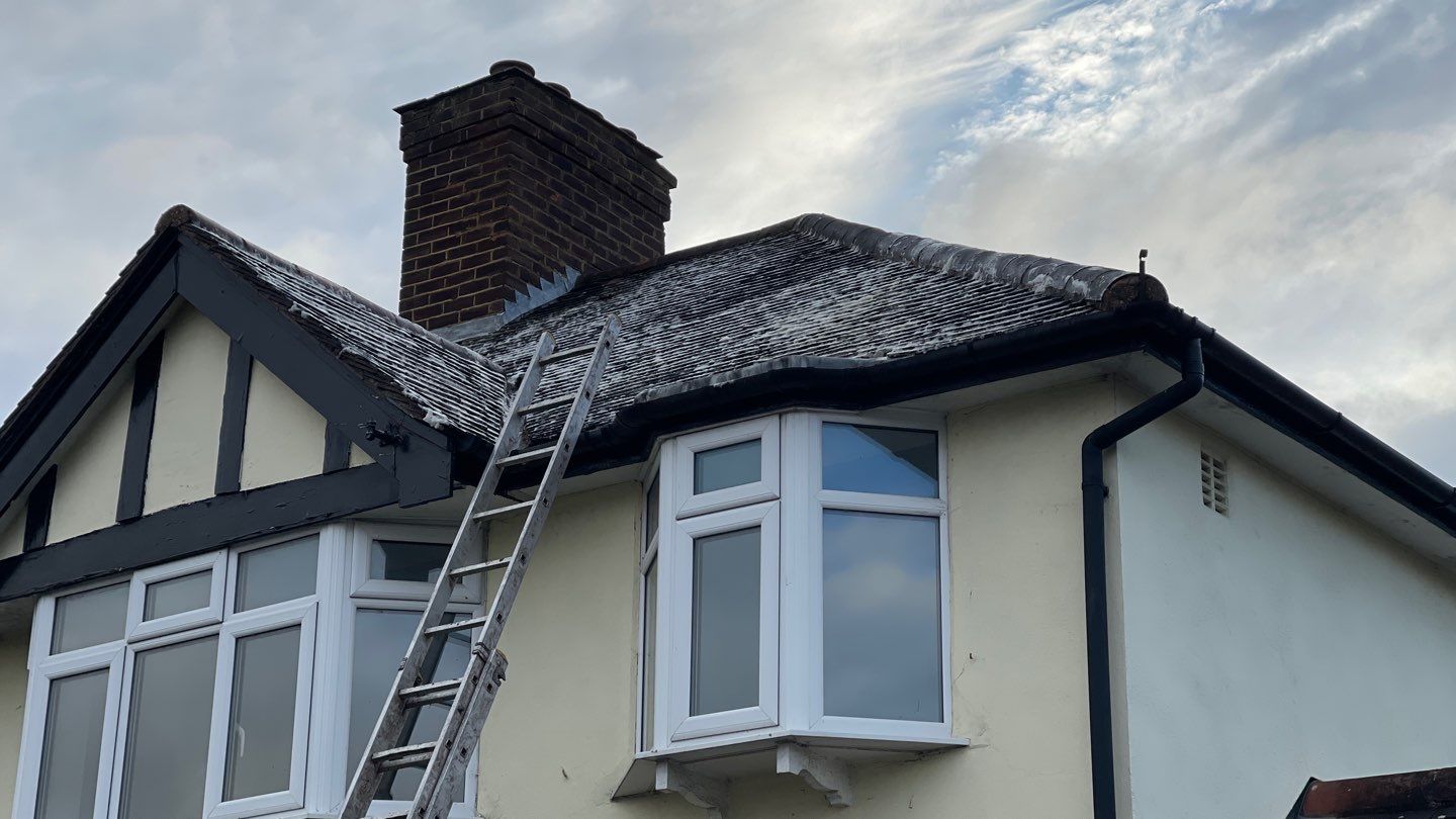 Roof Scraping- Moss Remaval - Biocide using Moss Scraper Blades by Ges Exterior Cleaning ltd