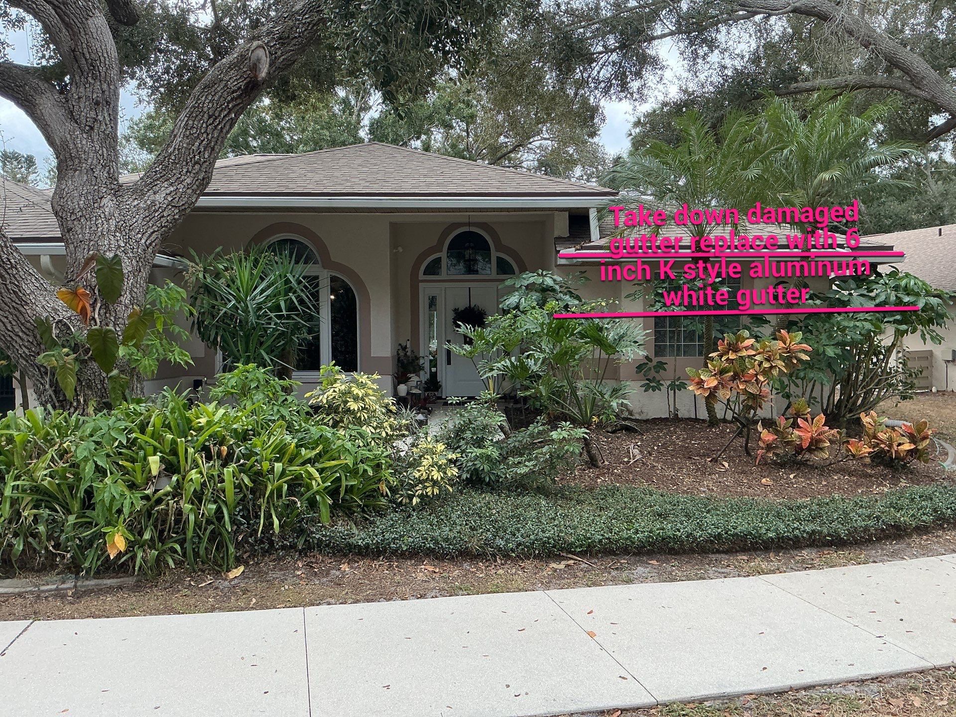 Seamless Aluminum Gutter Installation using 6 Inch Seamless Gutters in Sarasota FL by Gutter Professors