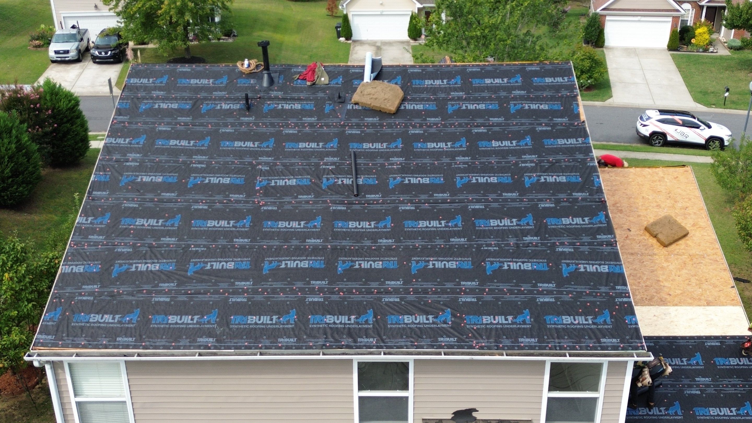 Roof replacement and interior repair by hail damage by Just Brilliant Restoration JBR