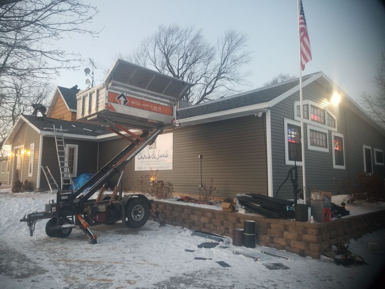 Restaurant Roof Replacement with Atlas Castlebrook Shingles in Pewter Grey by Gellings Roofing and Siding LLC