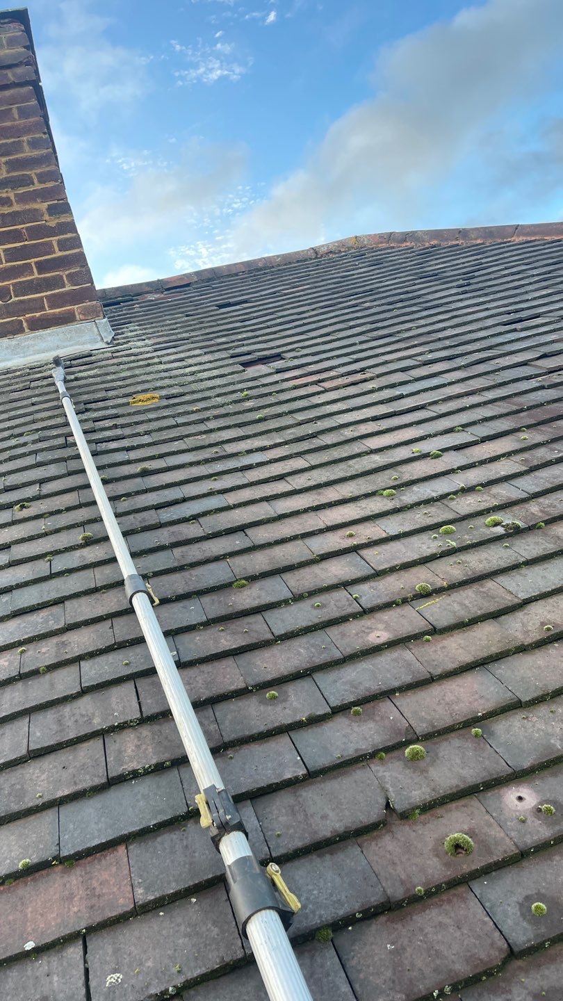 Roof Scraping- Moss Remaval - Biocide using Moss Scraper Blades by Ges Exterior Cleaning ltd