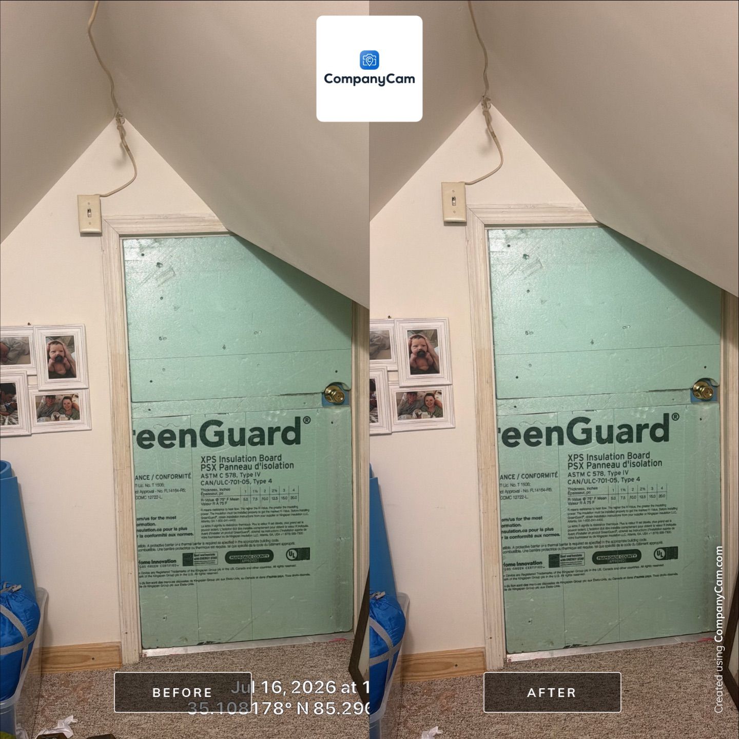 Attic Knee Wall Insulation Installation Using GreenGuard XPS Boards by CompanyCam Sales Demo