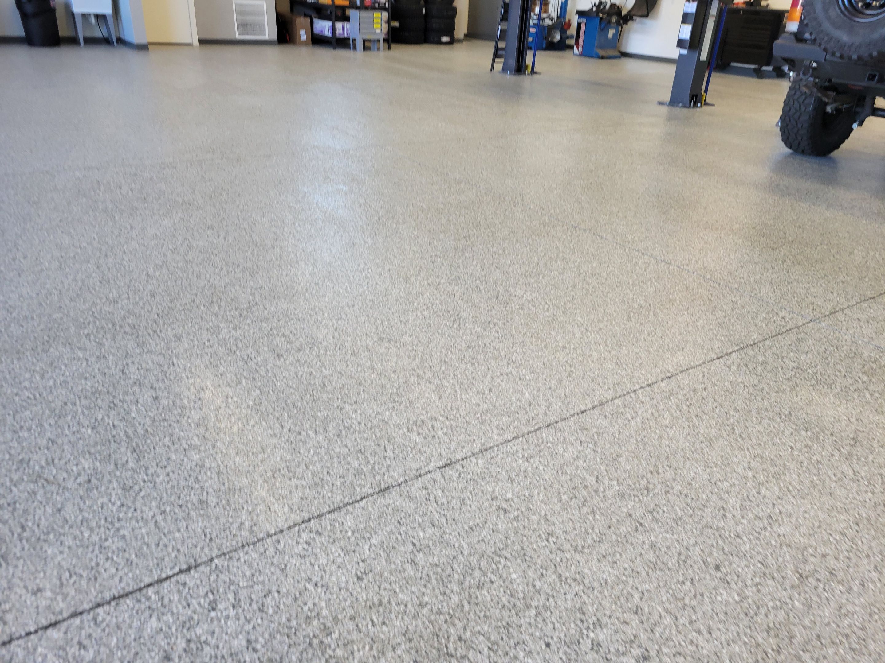Commercial Floor Transformation using Slate Stone by Croc Coatings, LLC