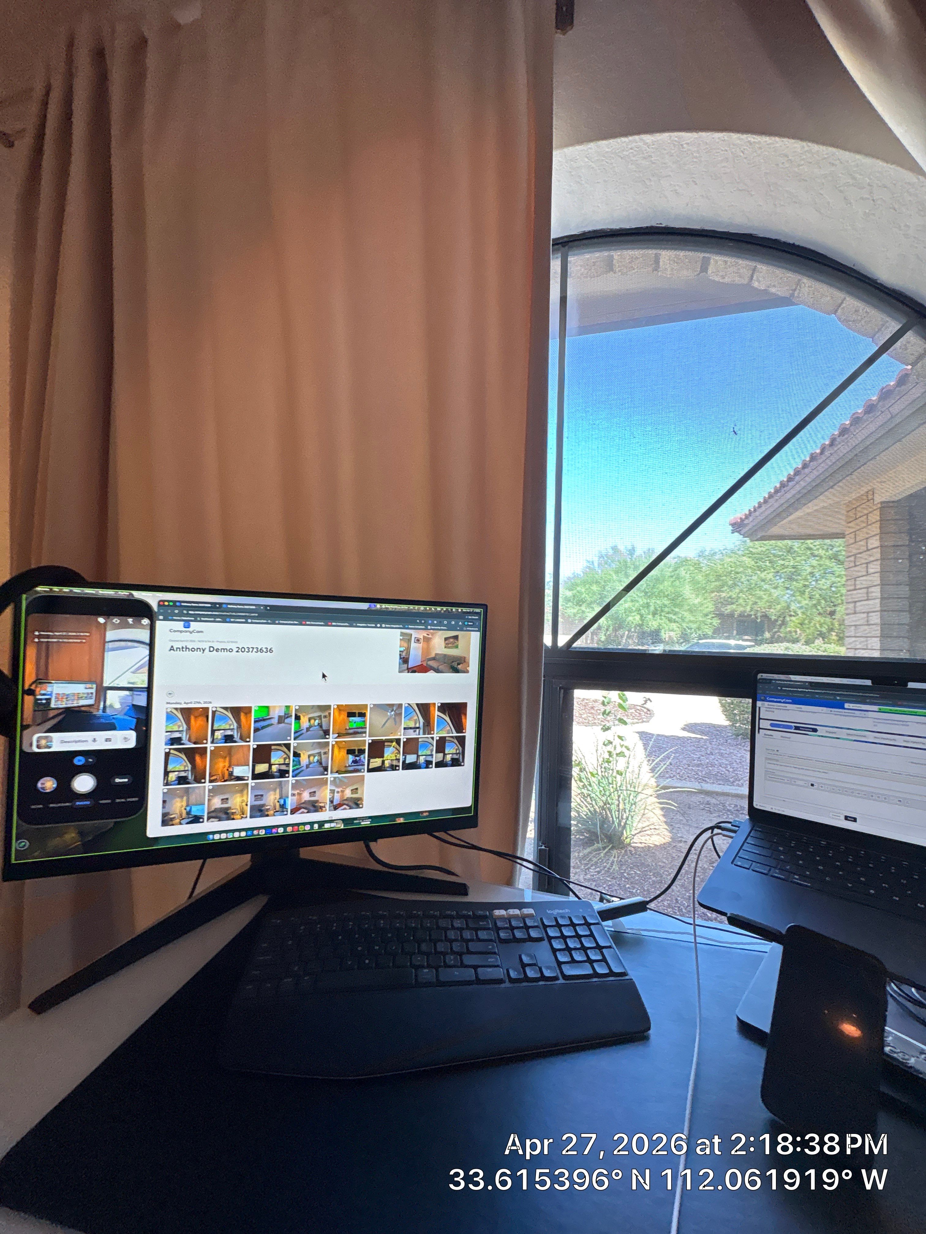 Phoenix Home Office Setup with Integrated AV and Lighting by CompanyCam Sales Demo