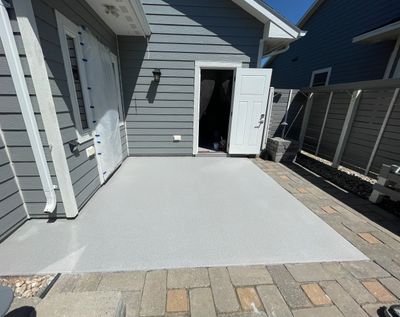 Concrete Patio Coating with Fuzzy Wool Finish in Sioux Falls