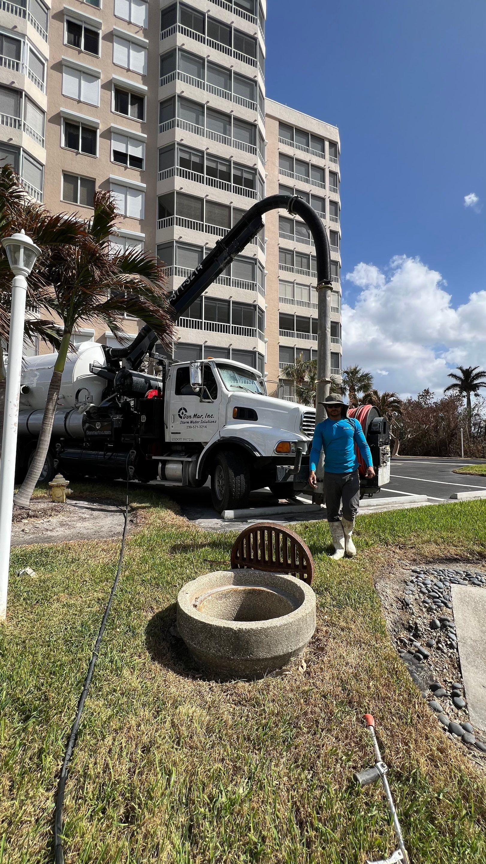 Condo Storm Water System Cleaning and Maintenance From Hurricane Ian by APS Power & Water