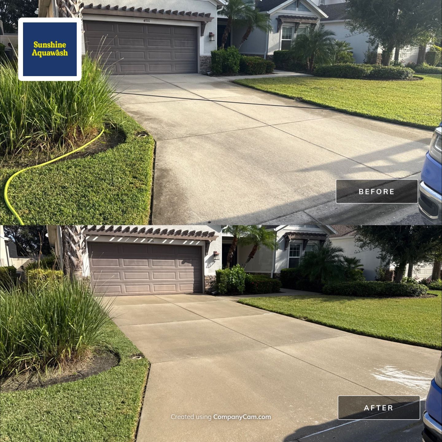 Concrete Driveway Cleaning in Arbor Reserve Community Bradenton, Fl by Sunshine AquaWash