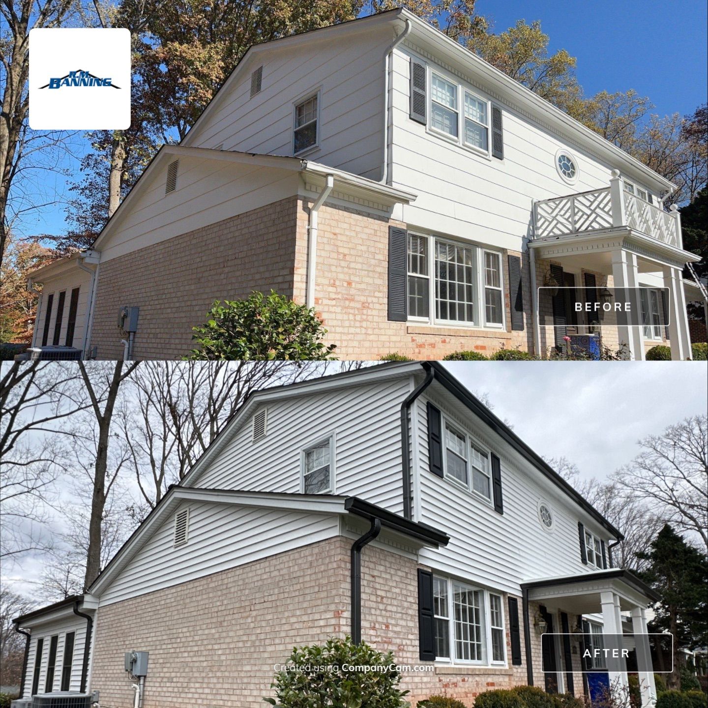Springfield CertainTeed Charcoal Black Roof & CertainTeed Colonial White Siding by RM Banning, Inc.