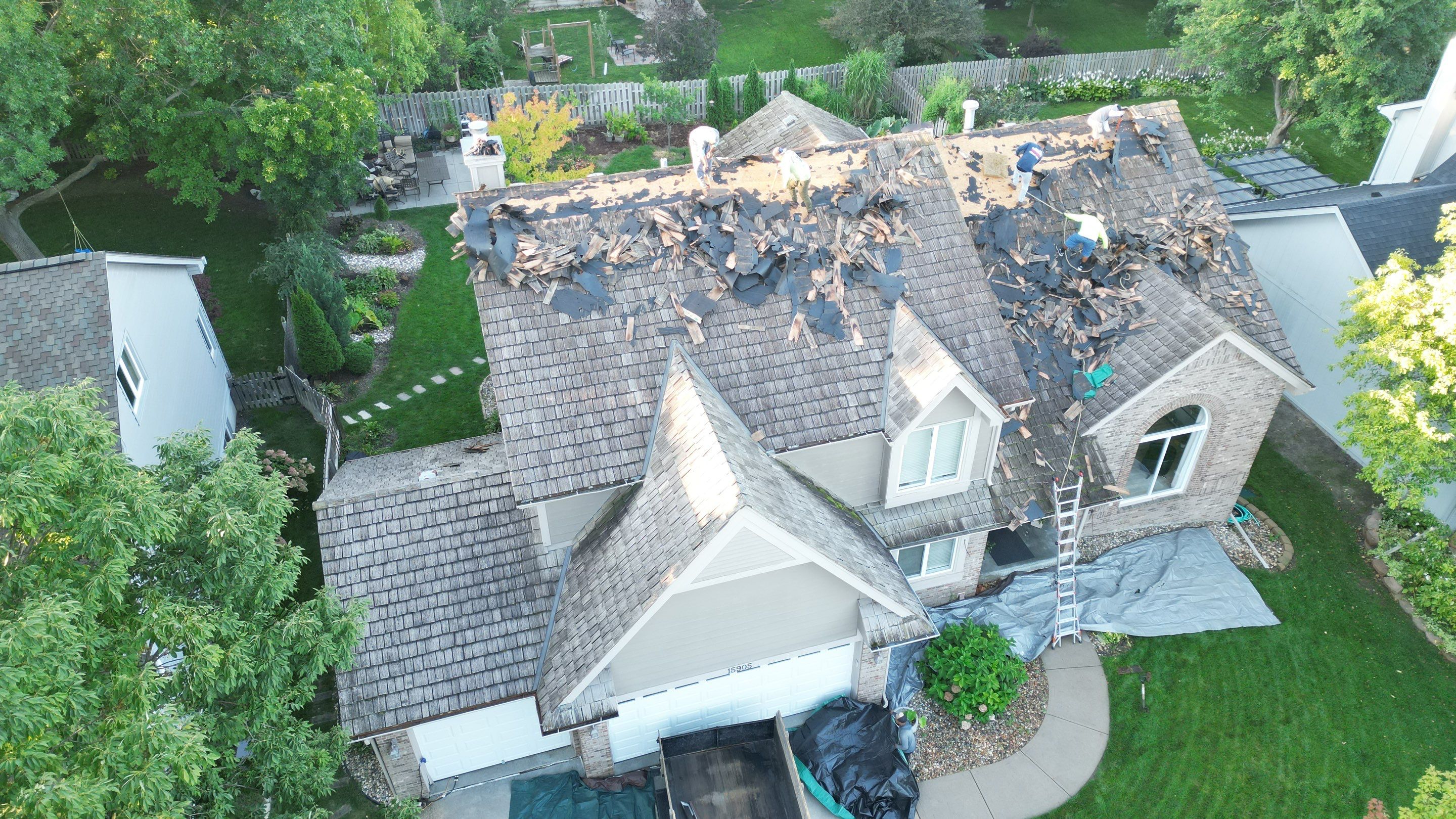 Residential Roofing Installation using IKO ArmourShake in Chalet Wood by Lightning Exteriors