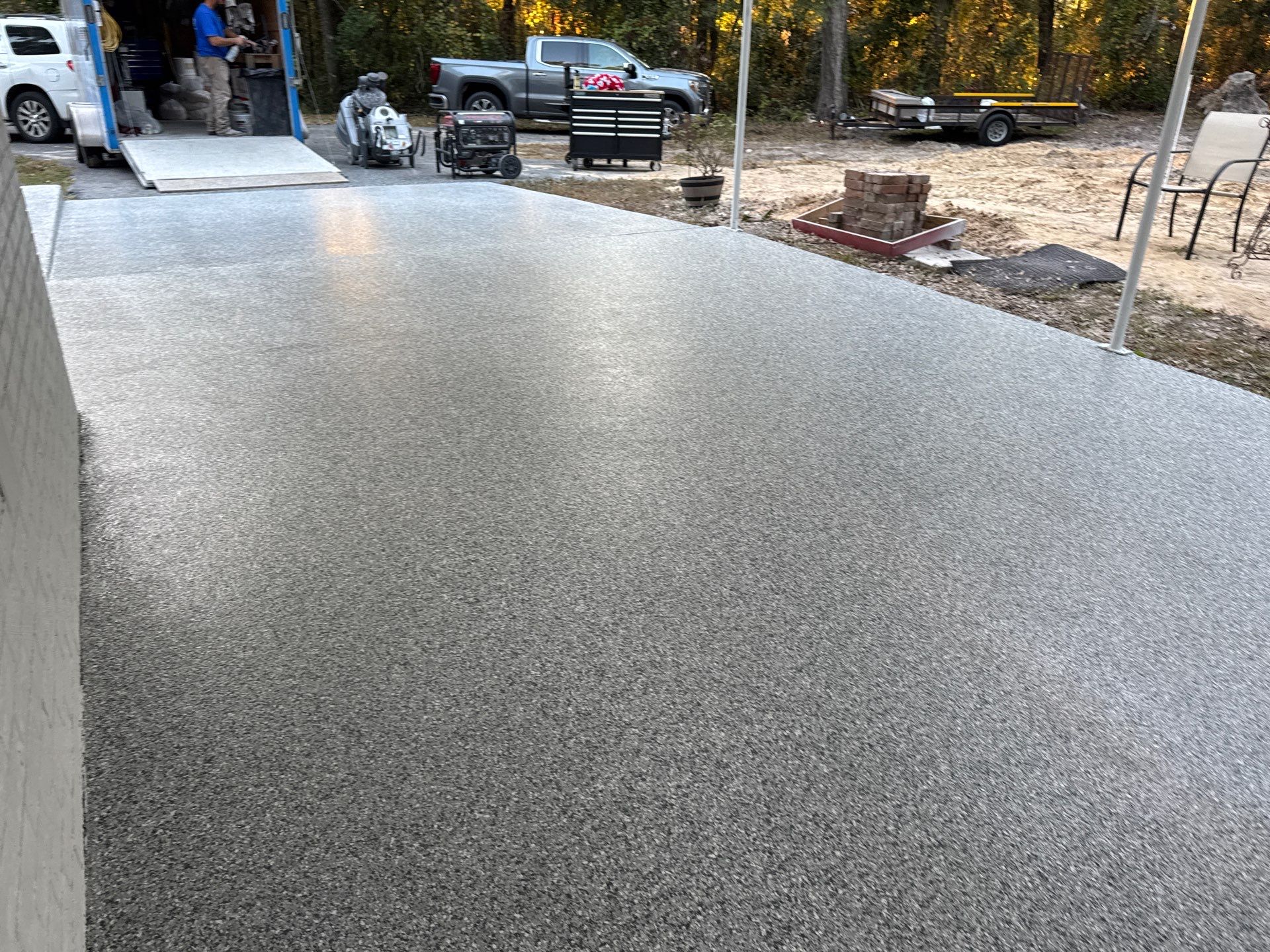 Carport in High Springs, FL in Slate Stone by Cross Creek Concrete Coatings