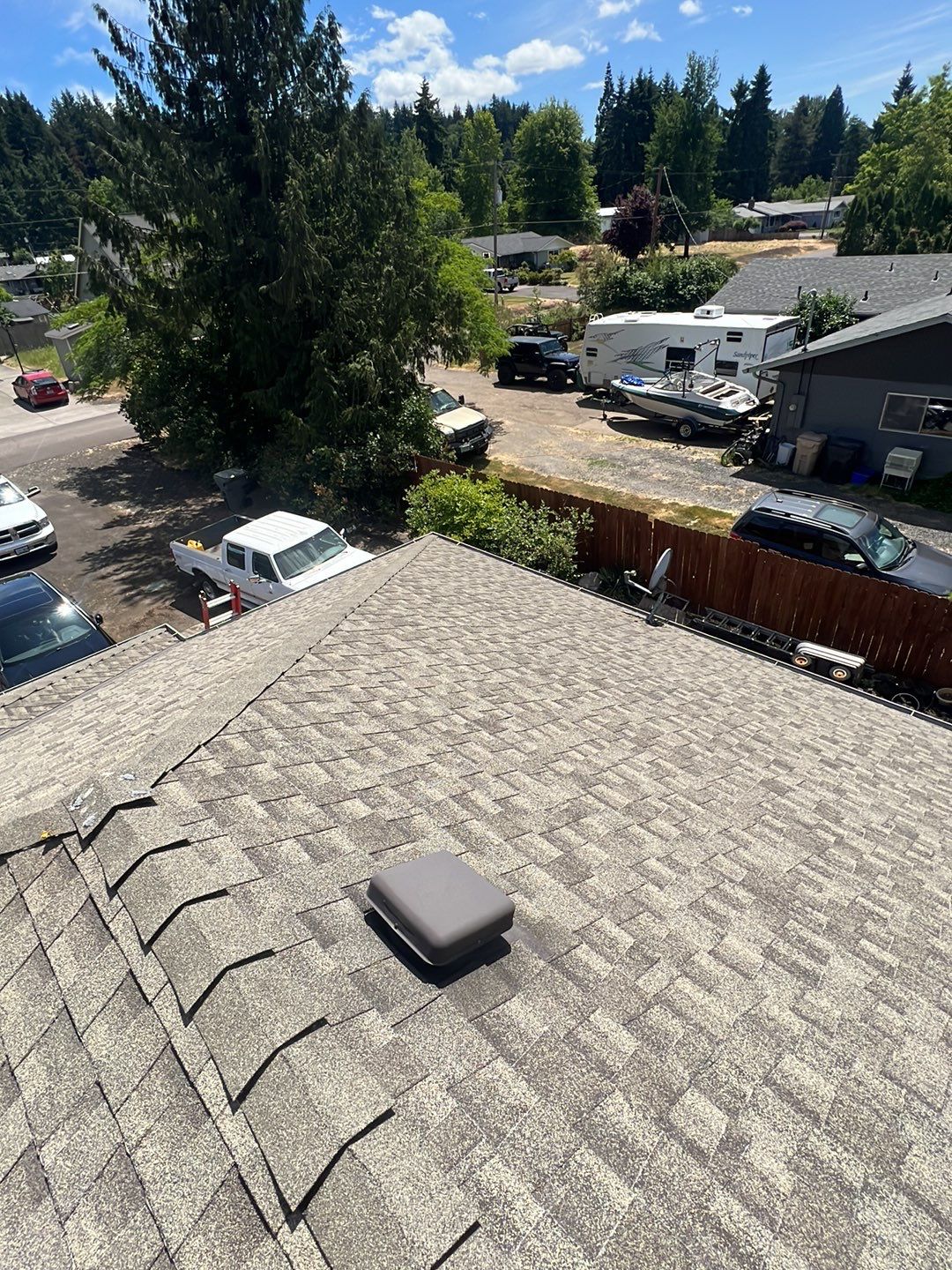 Residential Roofing Installation using IKO Dynasty (Color: Biscayne) by Orezona Building & Roofing Company, Inc.