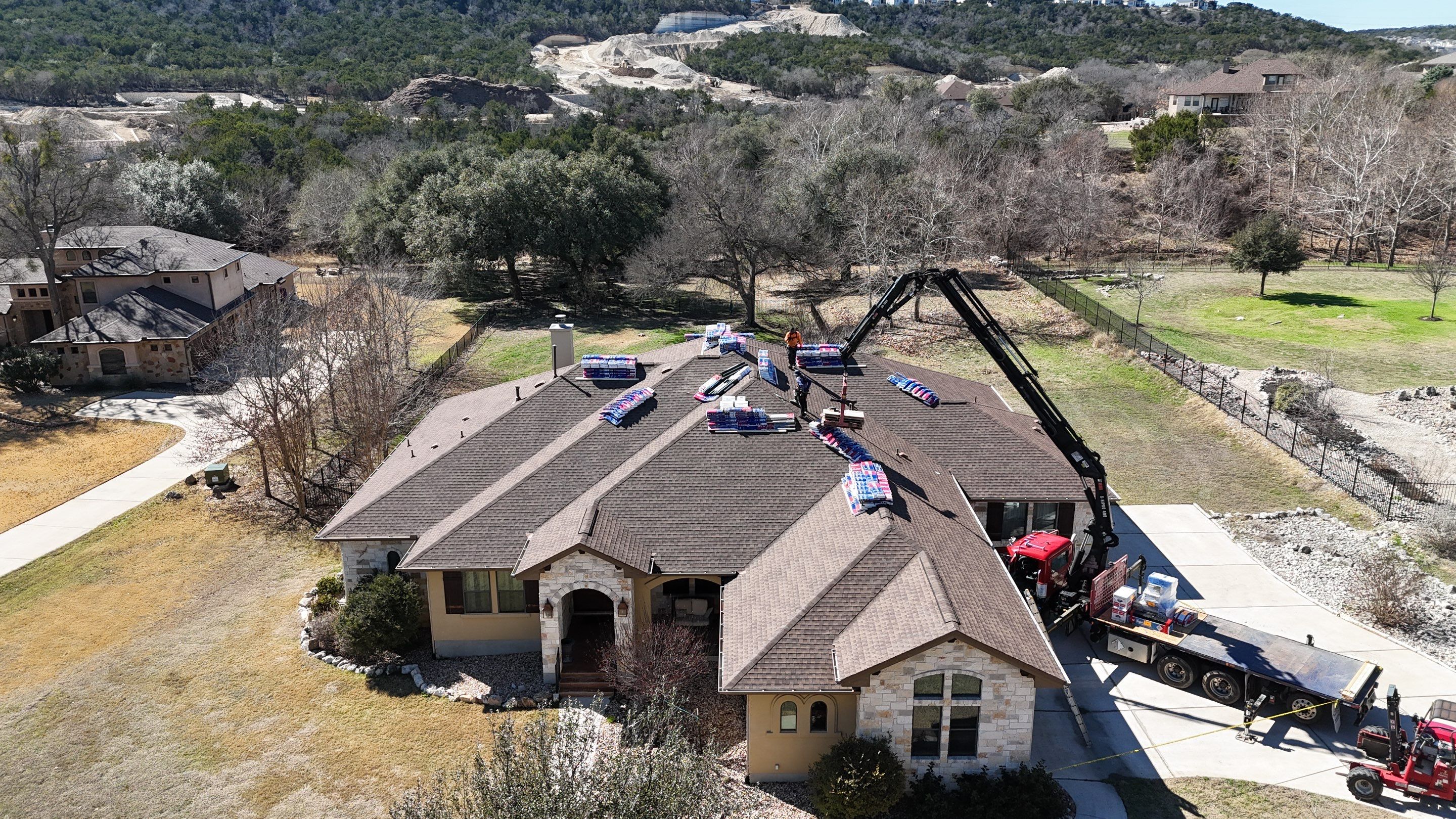 Residential Roof Replacement using GAF - HDZ - Barkwood by Action Exteriors Austin