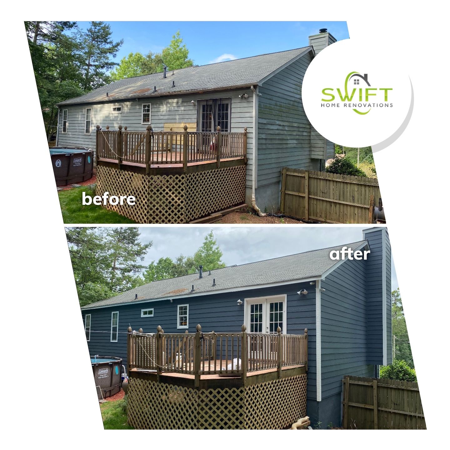 Complete Exterior Painting and Trim Refresh for Kennesaw Residence by Swift Home Renovations 
