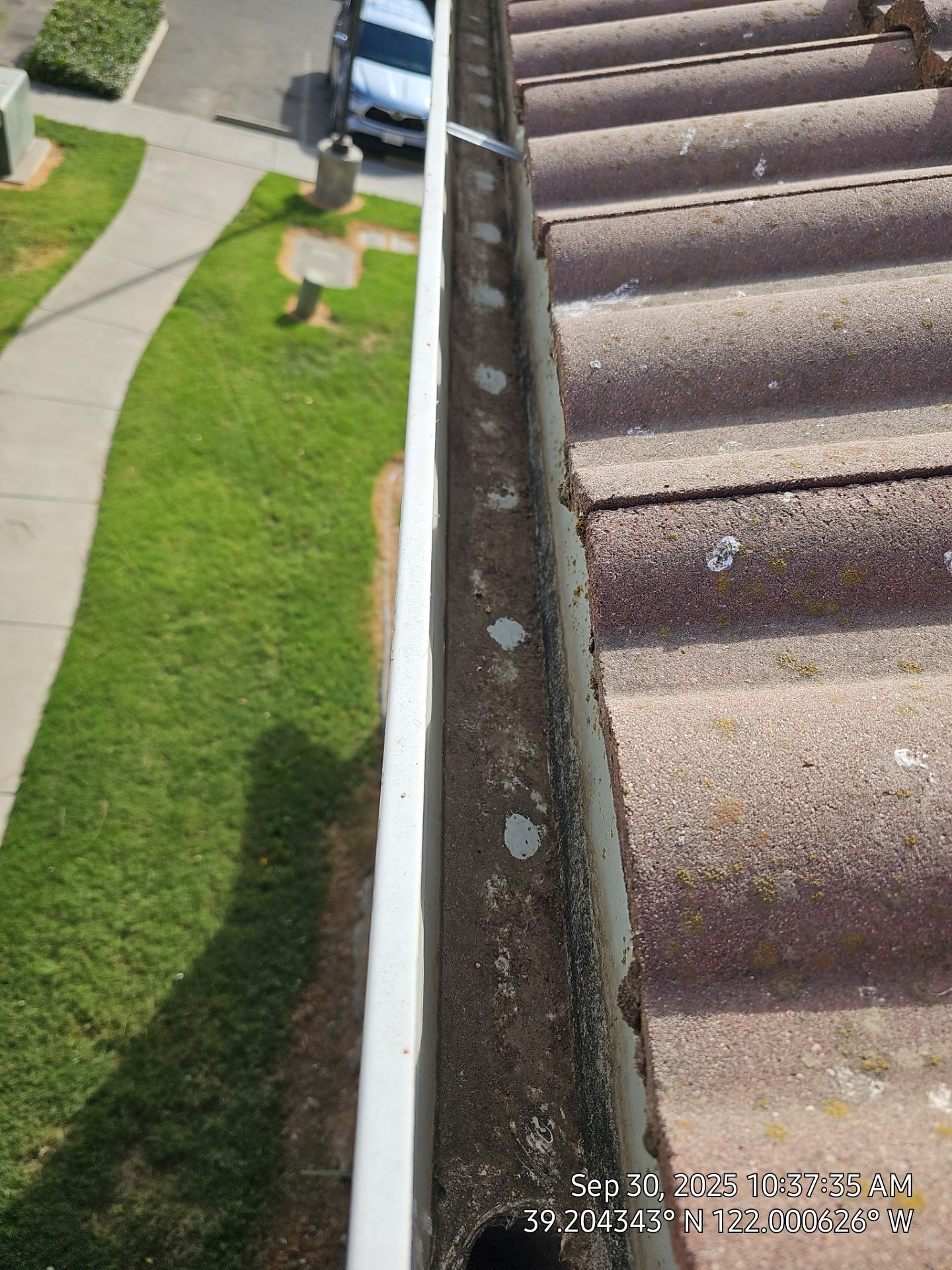HOA gutter cleaning after photo.