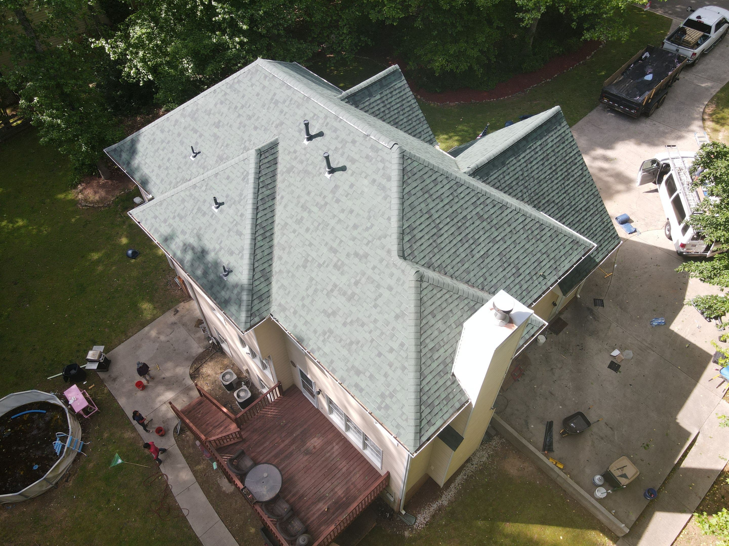 Residential Roofing Installation using Owens Corning Chateau Green  by Inspector Roofing and Restoration