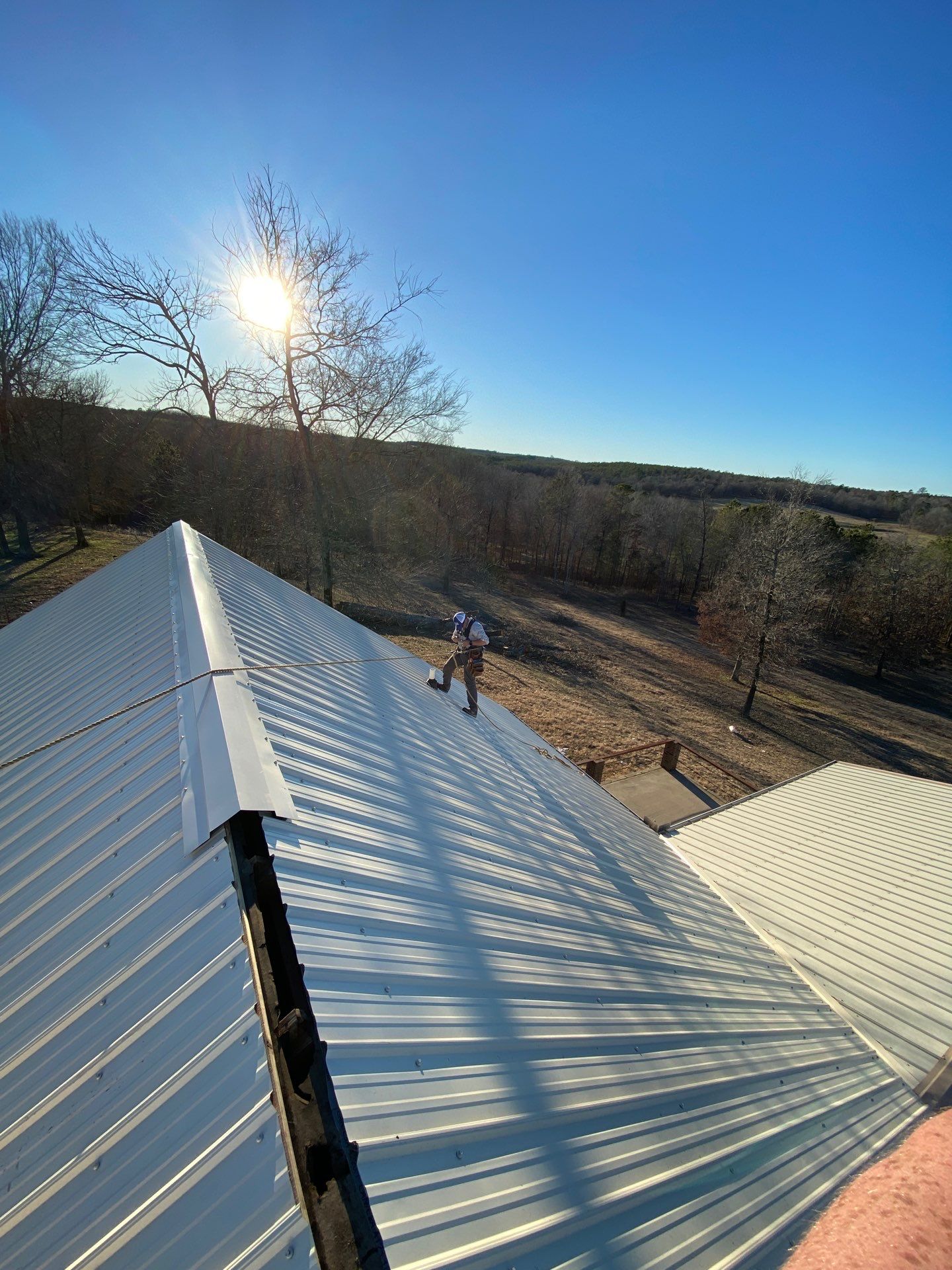 Residential Metal Roof Replacement using Reed's Metals: 26 GA. Colored Residential Metal Panels (Ivory) by Hostetler Roofing