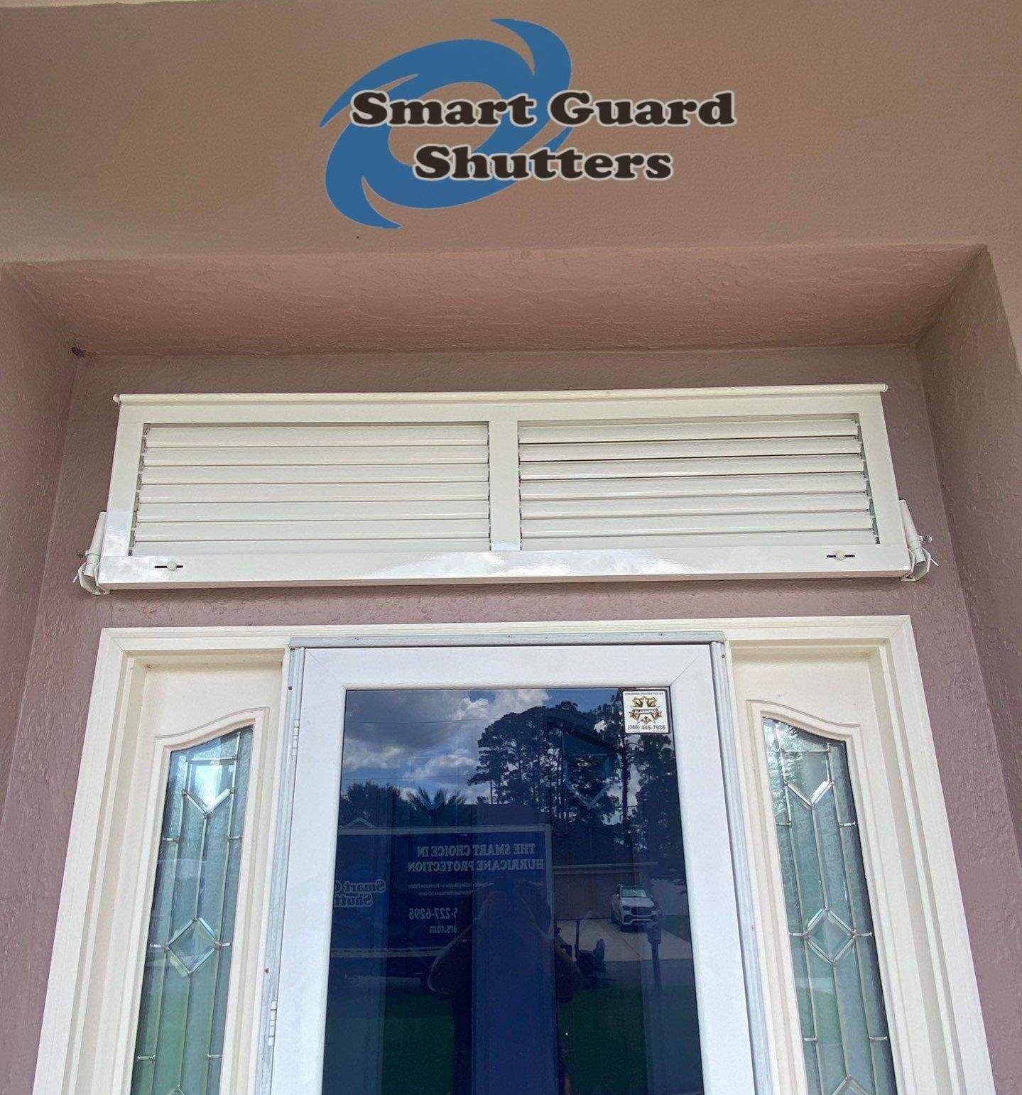 Impact Bahama Shutters in Signal White by Smart Guard Shutters