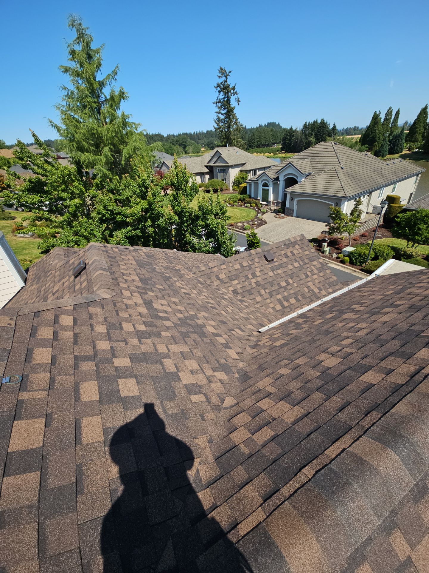 Residential Roofing Installation using IKO Dynasty (Color: Shadow Brown) by Orezona Building & Roofing Company, Inc.