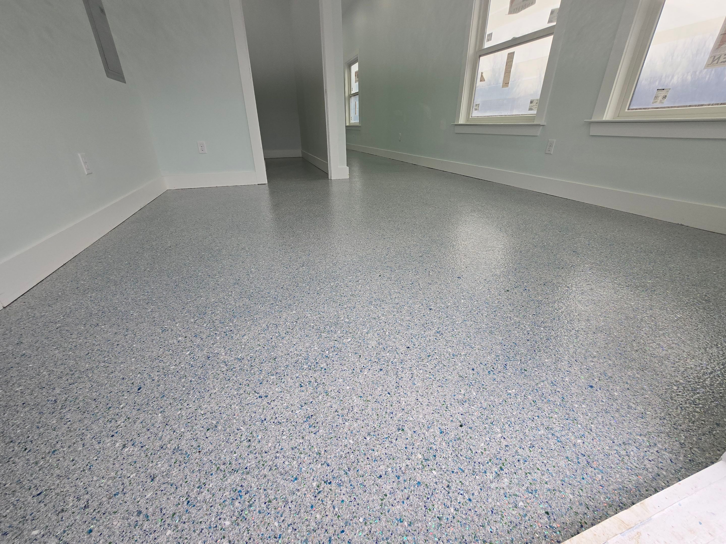 Gym & Garage Using Sea Glass & Keystone by Elite Floor Solutions