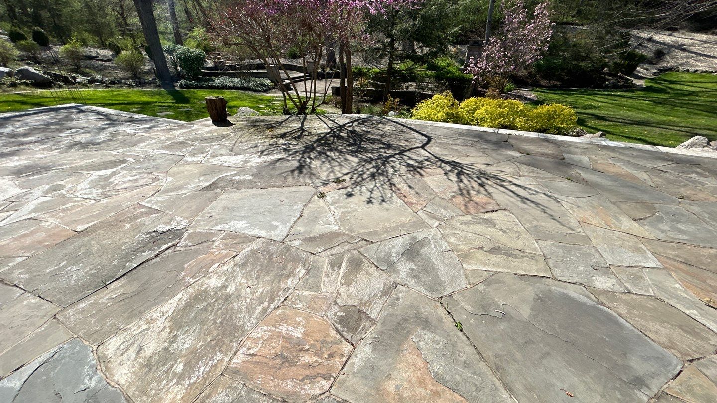 natural stone using Algaecide, soft wash soap by Northern Power Washing LLC.