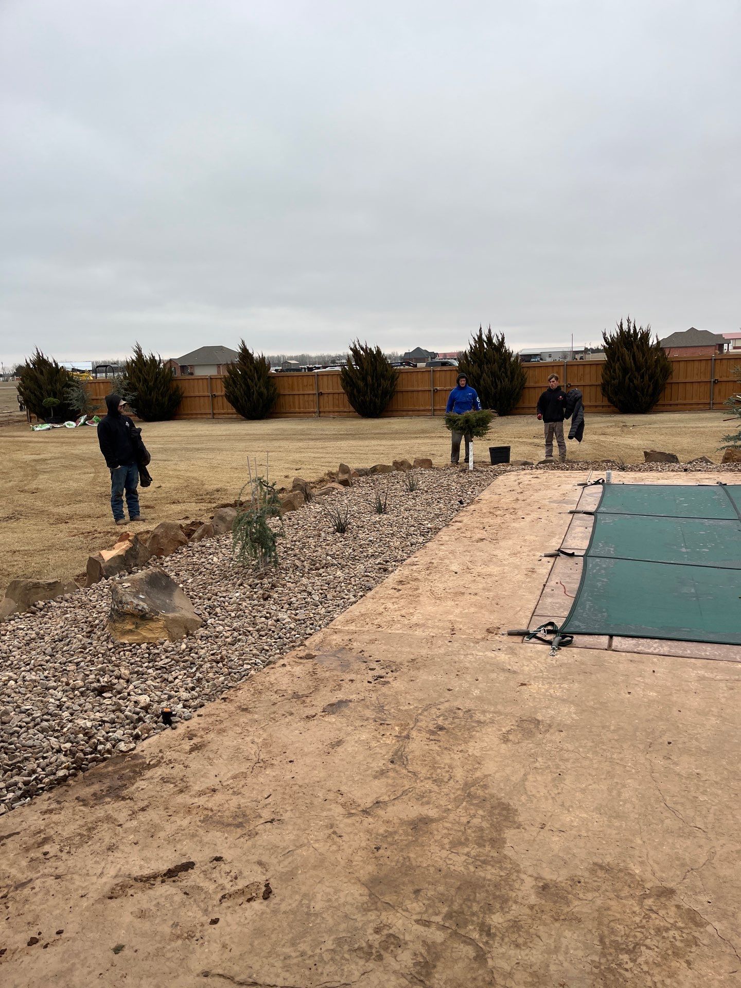 Landscape installation w/ irrigation and landscape lighting by Clays Services Inc