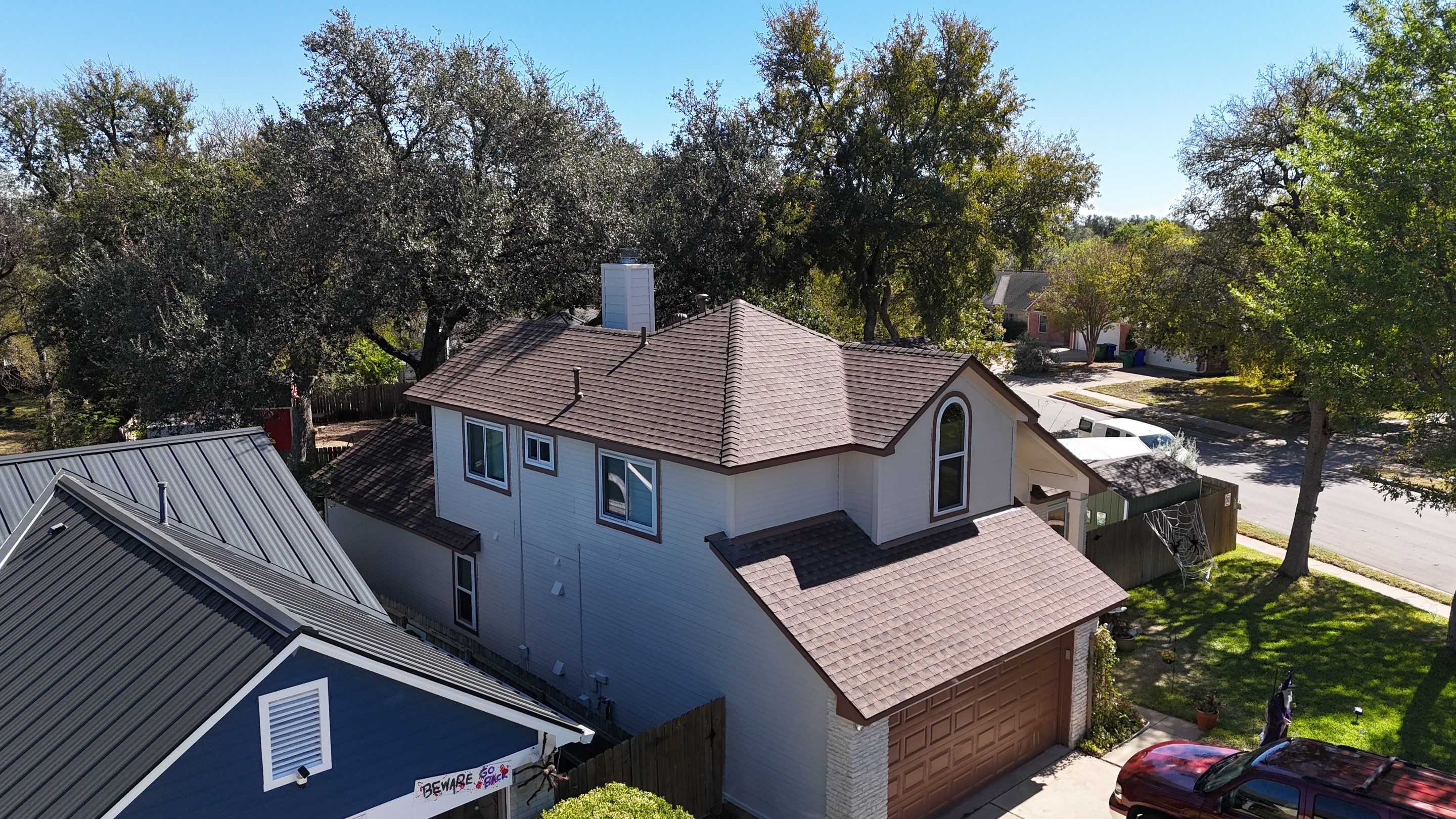Residential Roof Replacement using GAF - HDZ - Barkwood by Action Exteriors Austin